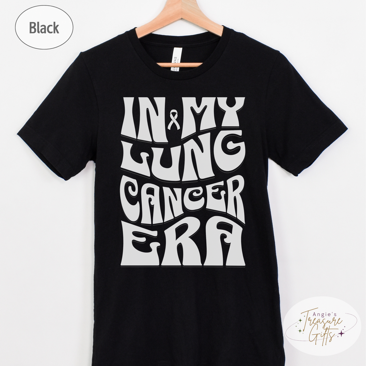 In My Lung Cancer Era Shirt – White Awareness Ribbon – Bella Canvas 3001 Unisex Tee – Cancer Support Gift