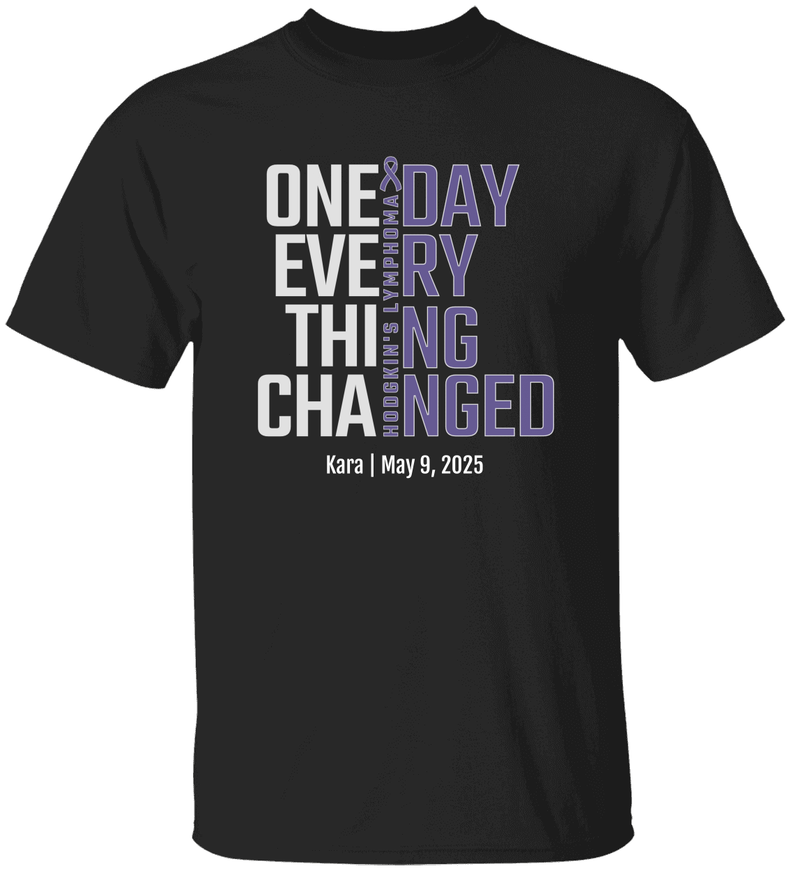 Personalized Hodgkin’s Lymphoma Awareness T-Shirt – One Day Everything Changed – Custom Survivor, Warrior, Memorial Gift