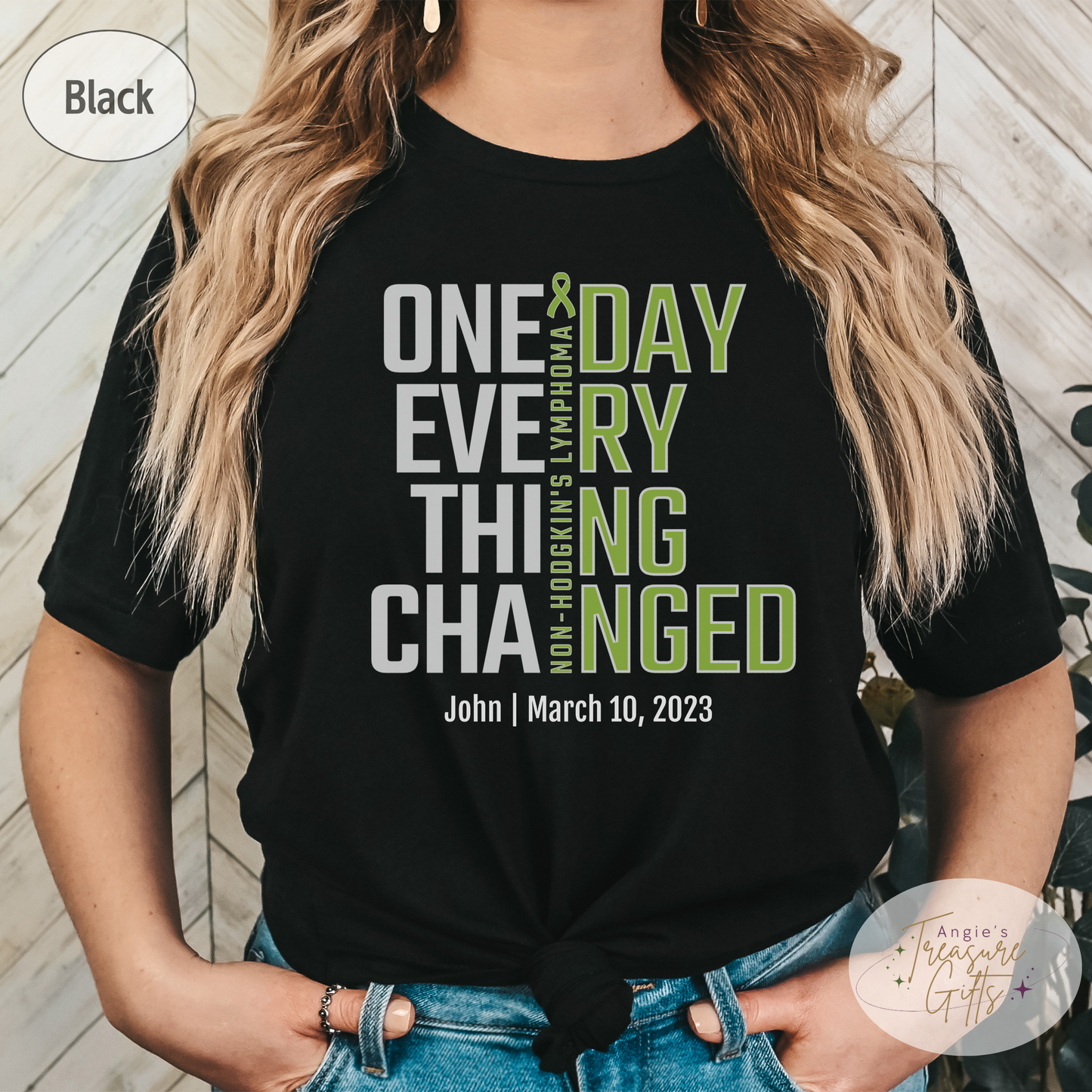 Personalized Non-Hodgkin’s Lymphoma Awareness T-Shirt – One Day Everything Changed – Custom Survivor, Warrior, Memorial Gift