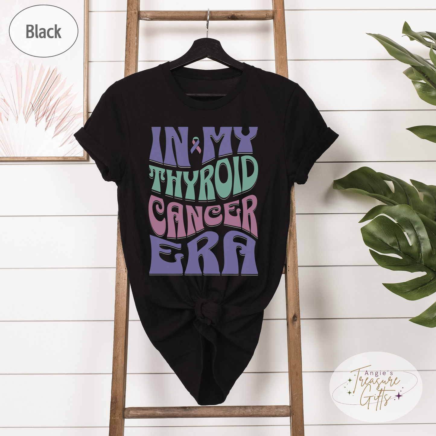 In My Thyroid Cancer Era Shirt – Teal, Pink & Blue Awareness Ribbon – Bella Canvas 3001 Unisex Tee – Cancer Support Gift