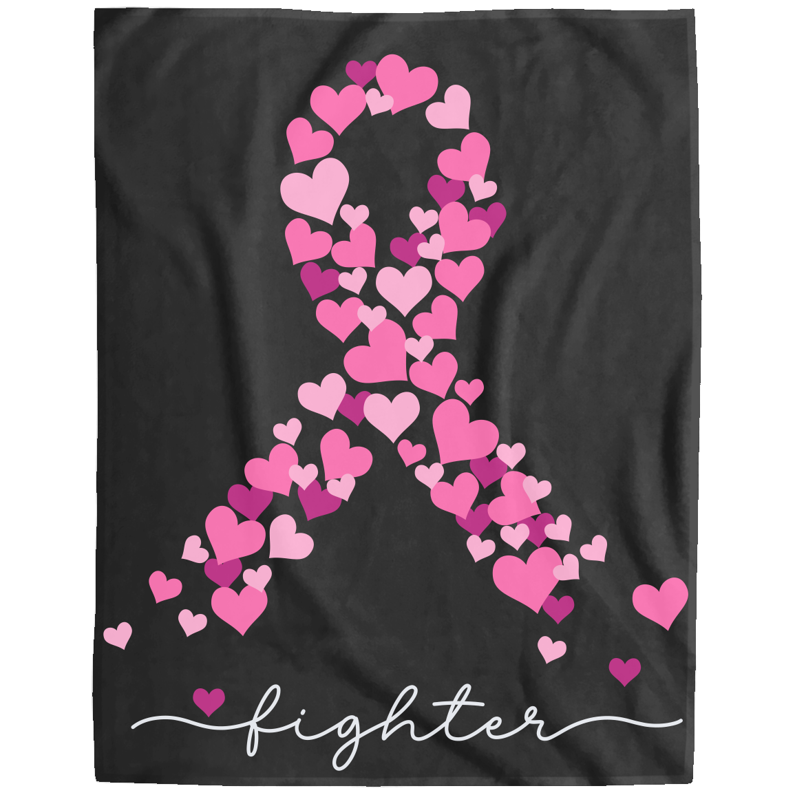 Breast Cancer Awareness Plush Fleece Blanket – Warrior, Fighter, or Survivor – 60x80