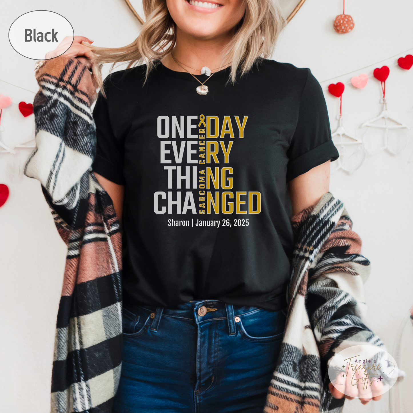 Personalized Sarcoma Awareness T-Shirt – One Day Everything Changed – Custom Survivor, Warrior, Memorial Gift