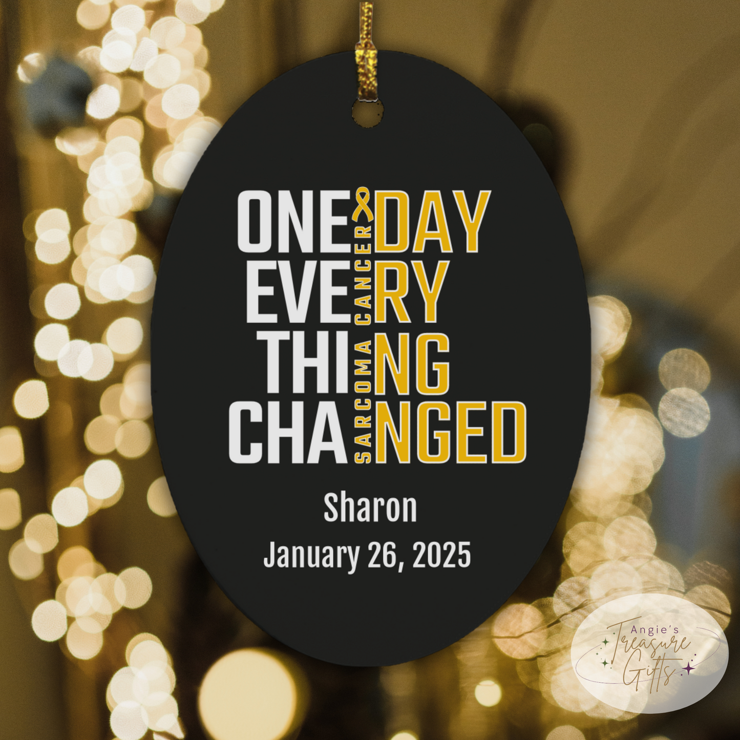 One Day Everything Changed Sarcoma Awareness Ornament – Personalized Survivor Gift