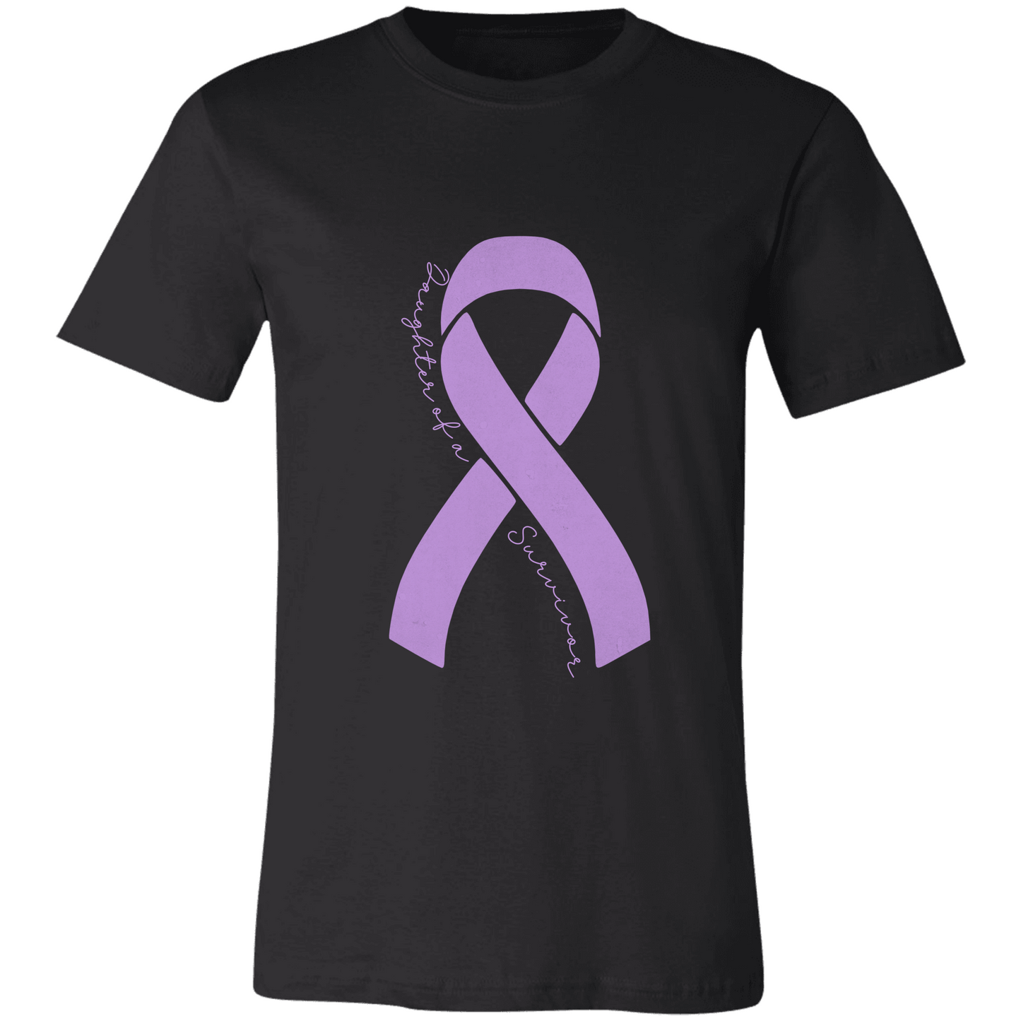 Personalized Pancreatic Cancer Awareness Shirt – Purple Ribbon Tee – Customizable Survivor, Warrior, Fighter Support – Bella Canvas 3001