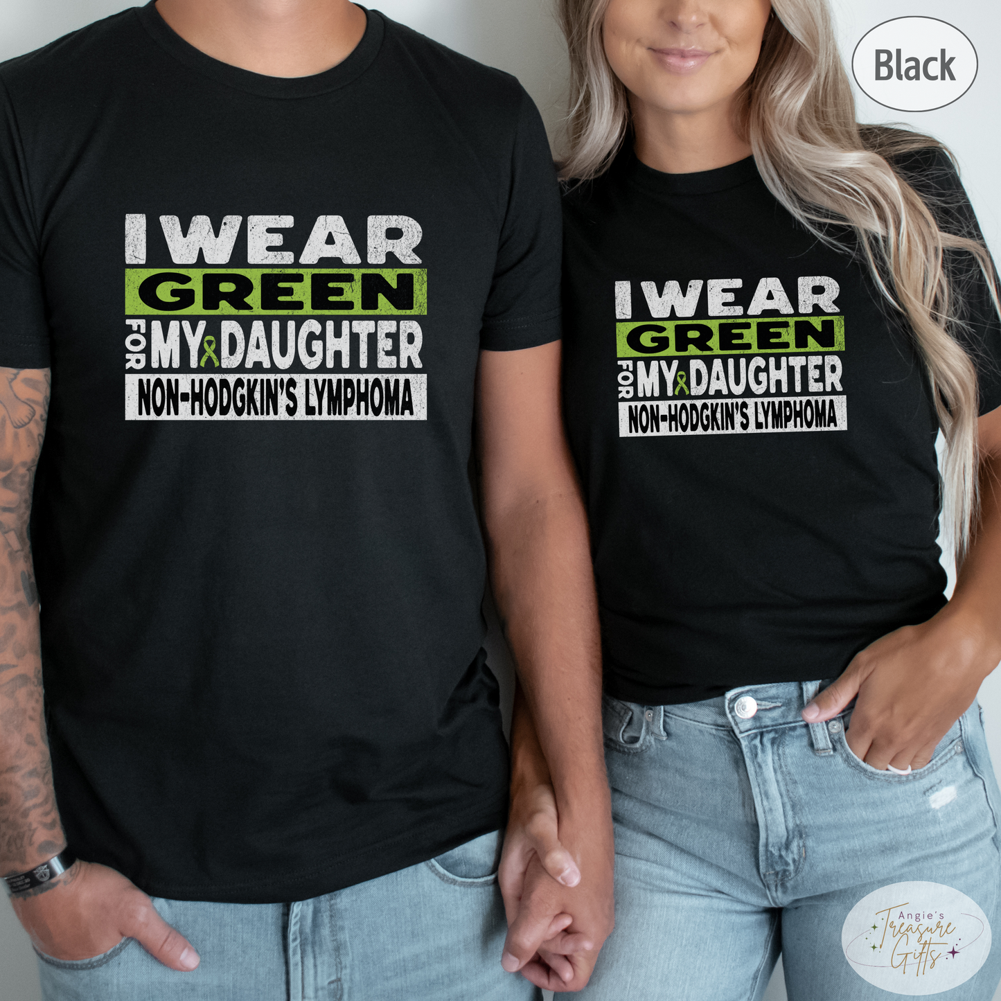 Non-Hodgkin's Lymphoma Awareness T-Shirt for Mom or Dad, I Wear Green For My Daughter Shirt, Cancer Support Squad Sweatshirt