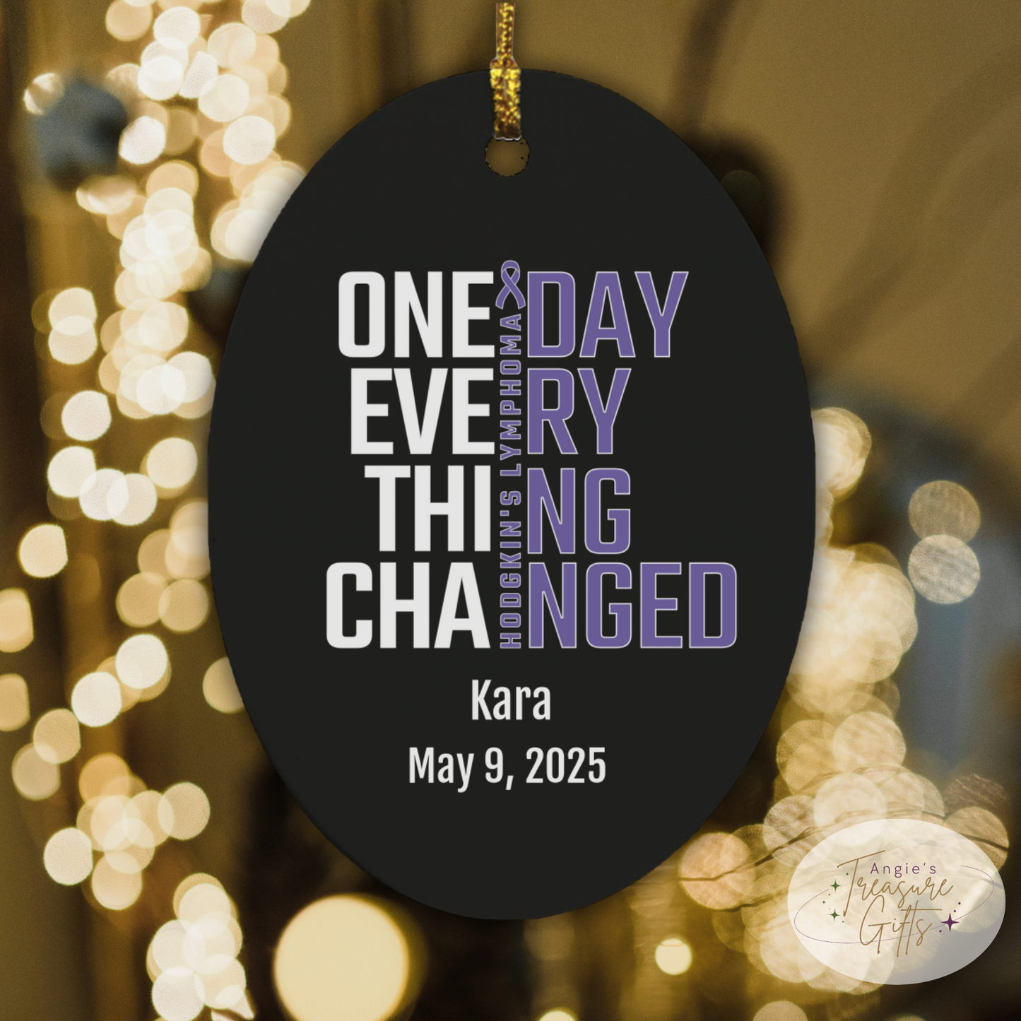 One Day Everything Changed Hodgkin’s Lymphoma Awareness Ornament – Personalized Survivor Gift