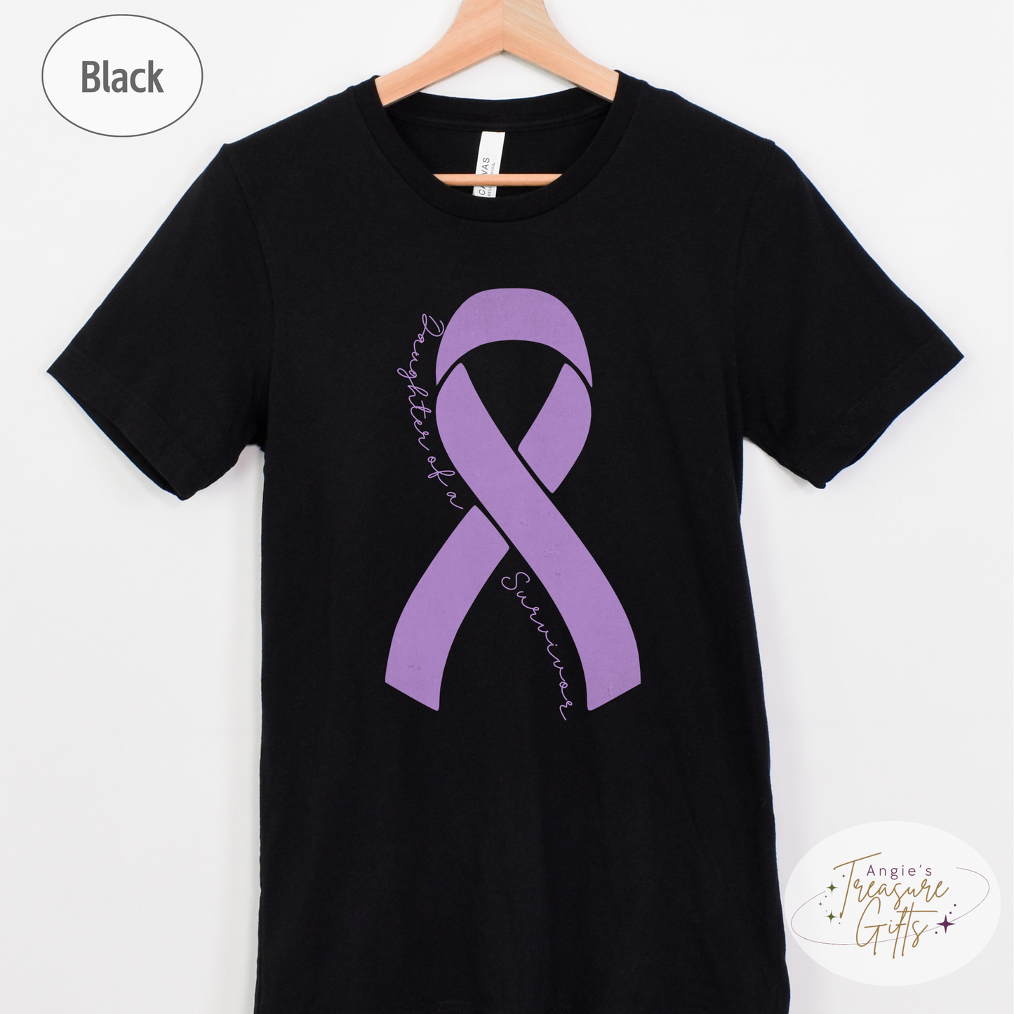 Personalized Pancreatic Cancer Awareness Shirt – Purple Ribbon Tee – Customizable Survivor, Warrior, Fighter Support – Bella Canvas 3001