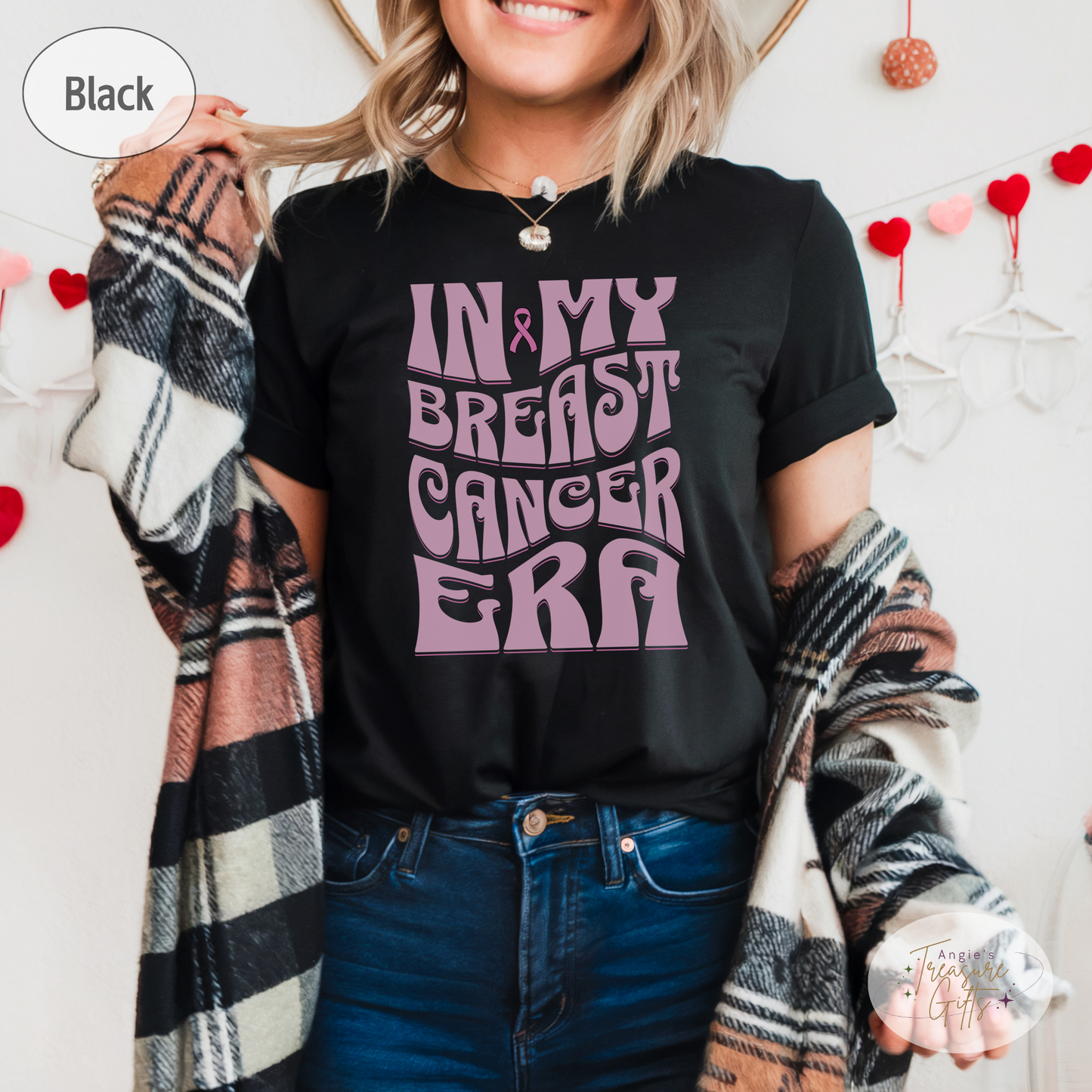 In My Breast Cancer Era Shirt – Pink Awareness Ribbon – Bella Canvas 3001 Unisex Tee – Cancer Support Gift