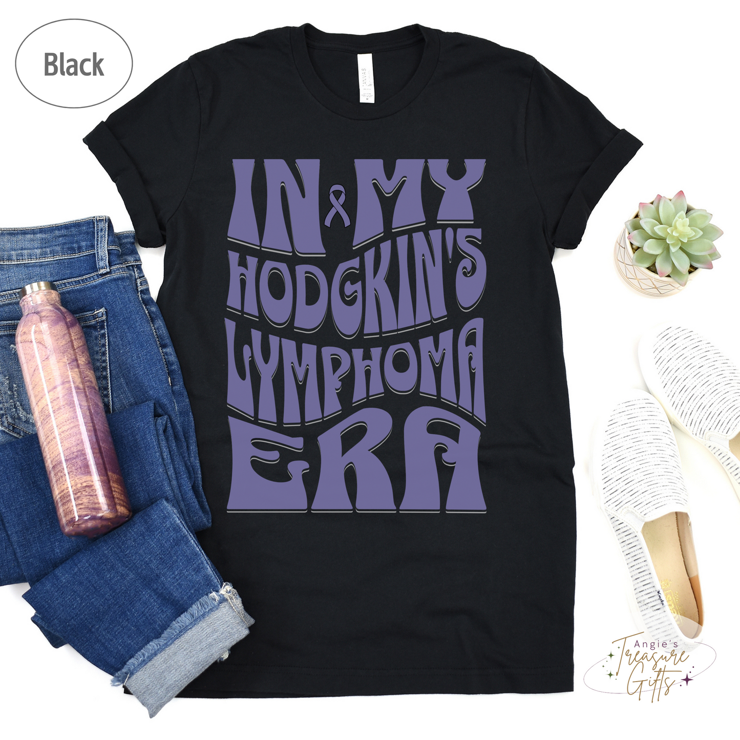 In My Hodgkin’s Lymphoma Era Shirt – Purple Awareness Ribbon – Bella Canvas 3001 Unisex Tee