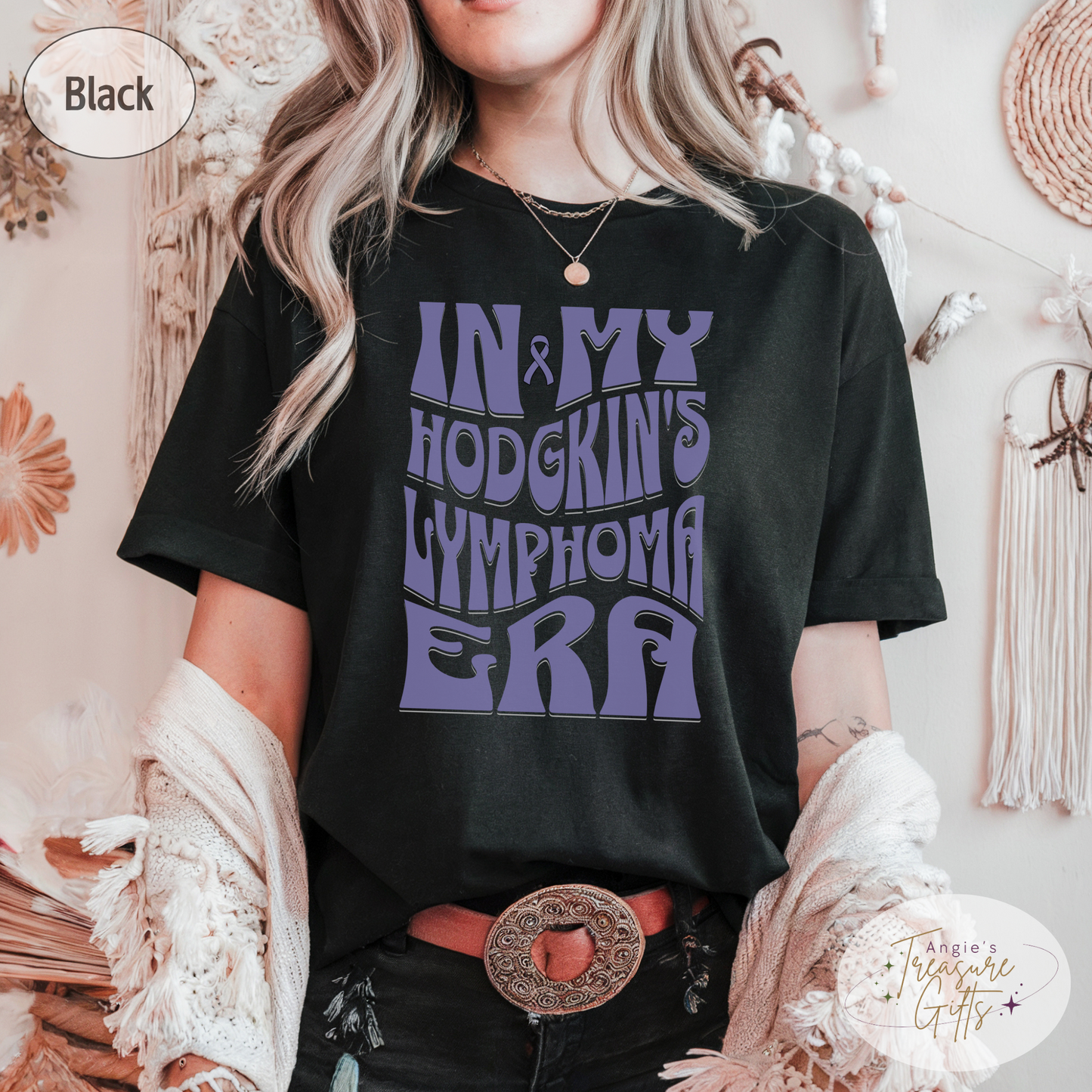 In My Hodgkin’s Lymphoma Era Shirt – Purple Awareness Ribbon – Bella Canvas 3001 Unisex Tee