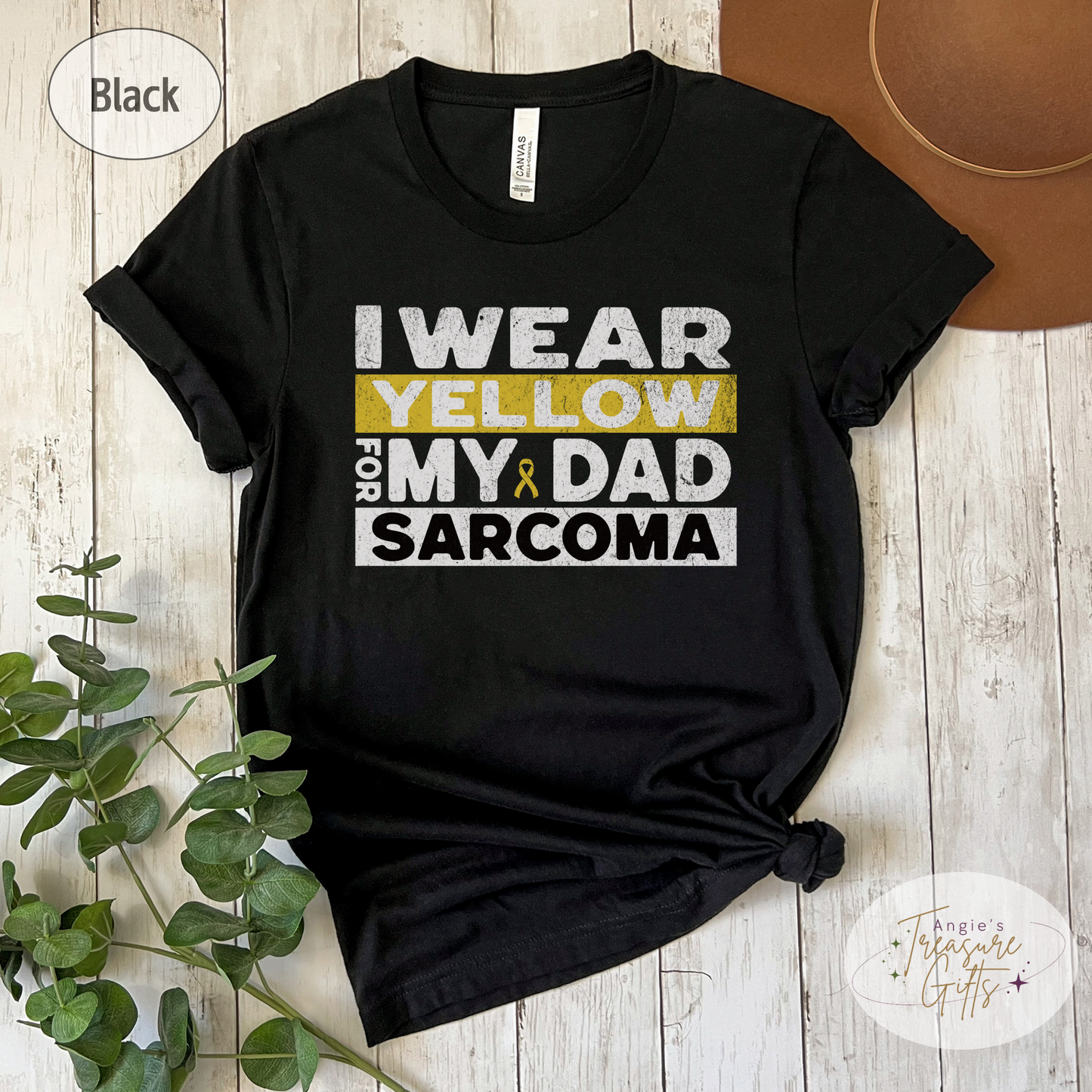 Sarcoma Awareness Shirt, I Wear Yellow for My Dad Shirt Sarcoma Cancer Awareness T-Shirt Sweatshirt Support Gift