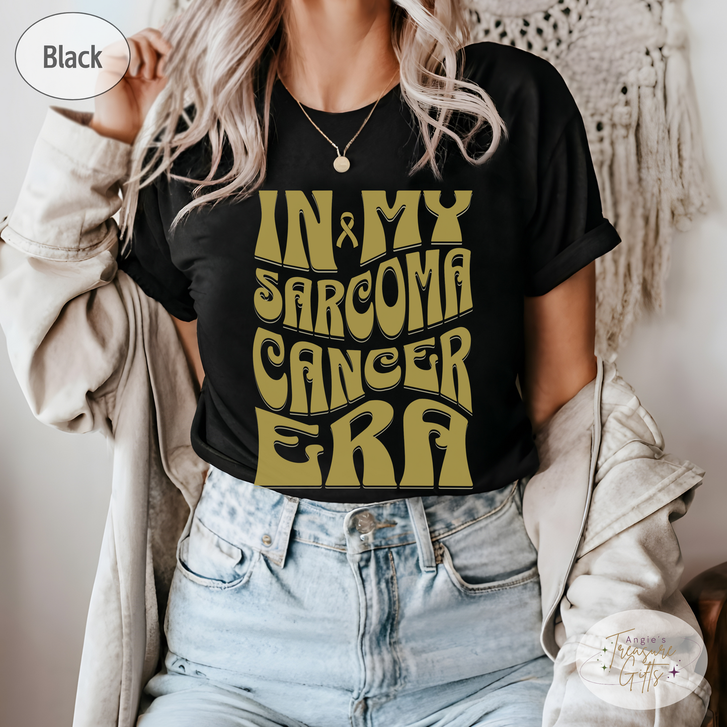 In My Sarcoma Era Shirt – Yellow Awareness Ribbon – Bella Canvas 3001 Unisex Tee – Cancer Support Gift