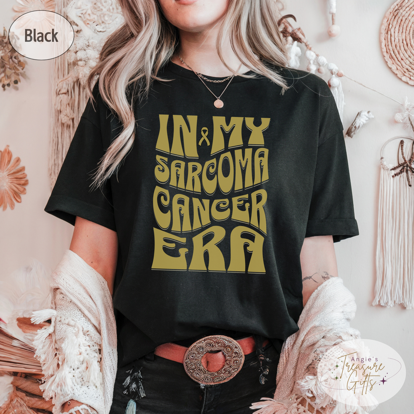 In My Sarcoma Era Shirt – Yellow Awareness Ribbon – Bella Canvas 3001 Unisex Tee – Cancer Support Gift