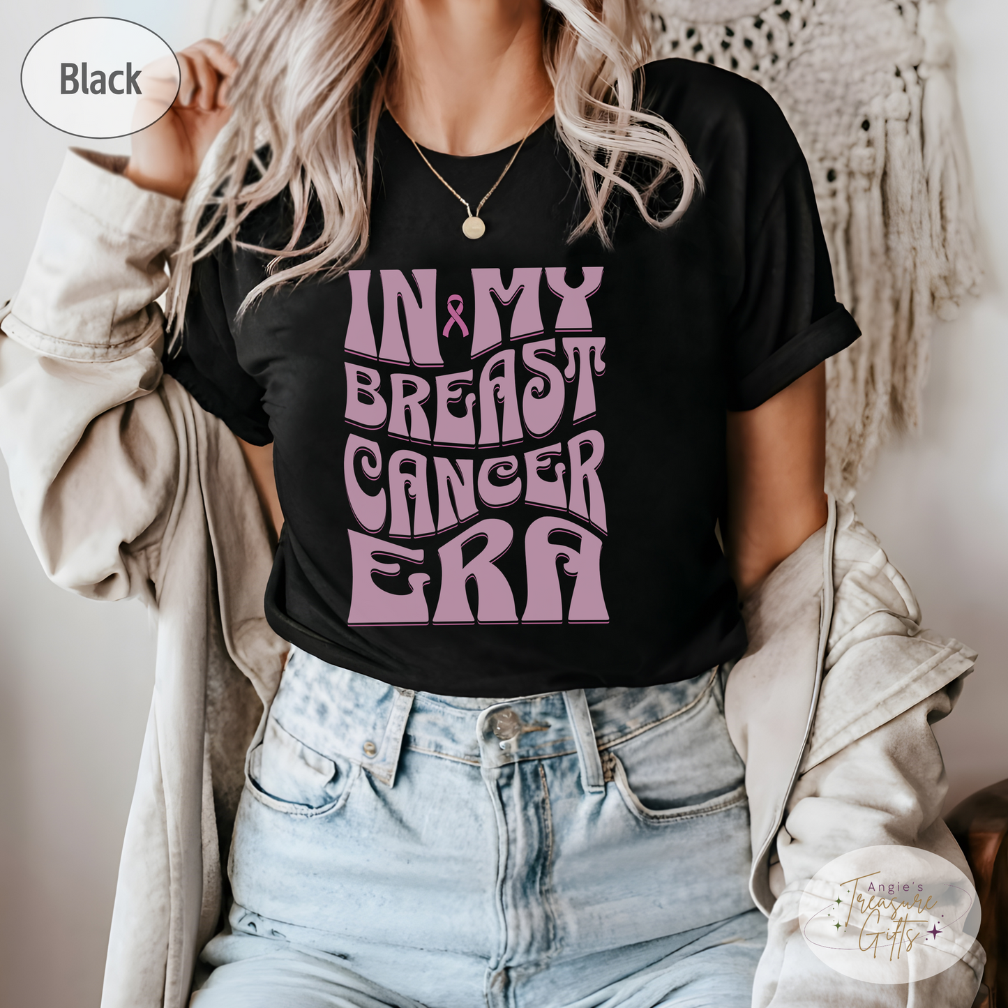 In My Breast Cancer Era Shirt – Pink Awareness Ribbon – Bella Canvas 3001 Unisex Tee – Cancer Support Gift