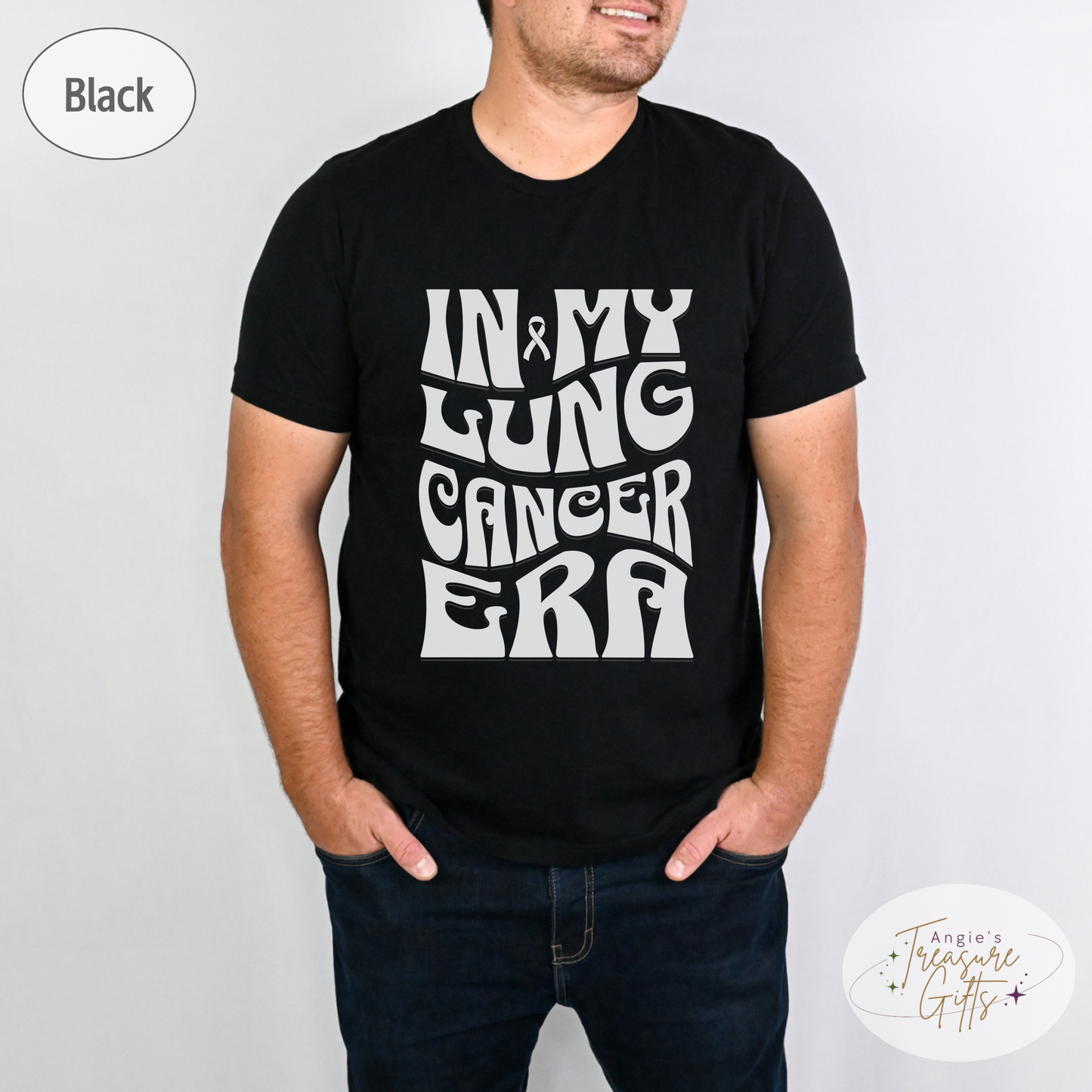 In My Lung Cancer Era Shirt – White Awareness Ribbon – Bella Canvas 3001 Unisex Tee – Cancer Support Gift