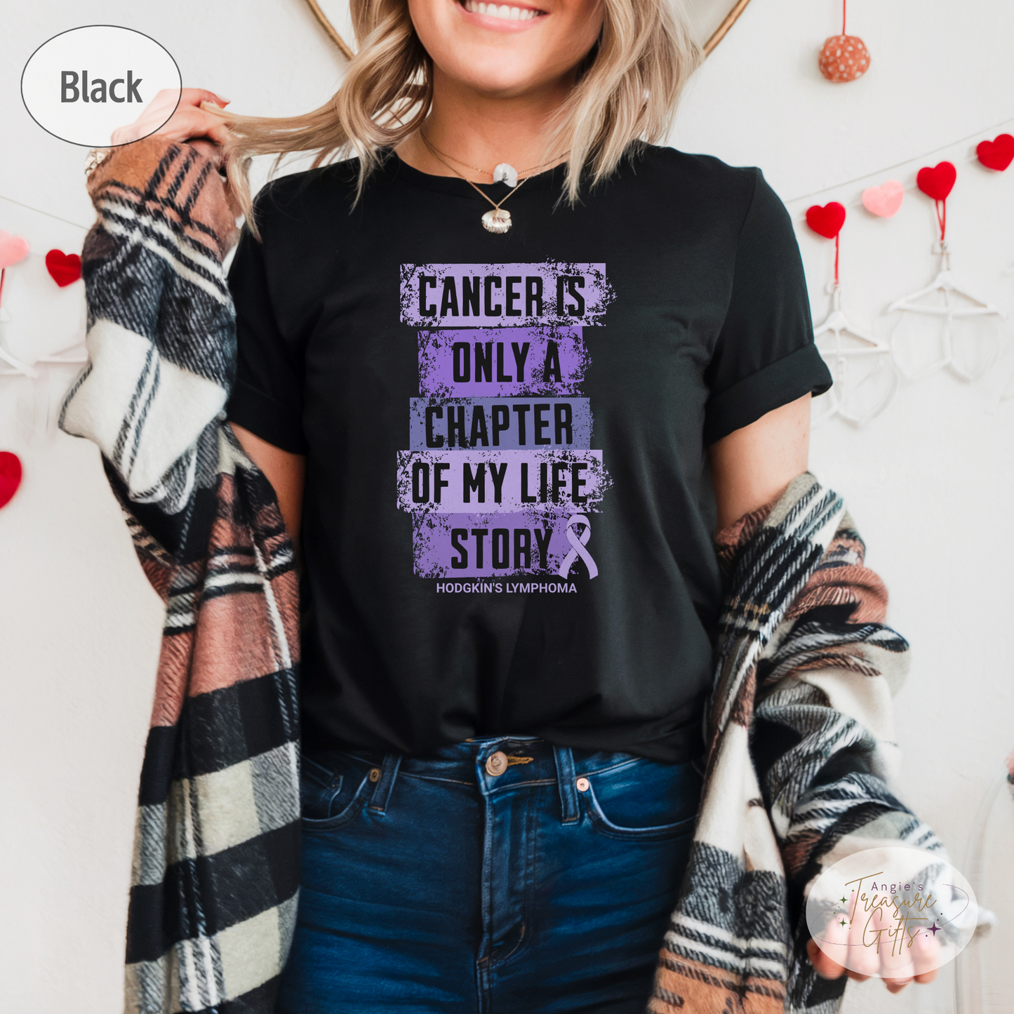 Hodgkin's Lymphoma Cancer T-Shirt – Purple Ribbon Survivor Tee – Unisex Cancer Awareness Shirt - Small to 6XL Plus Size - Support Squad