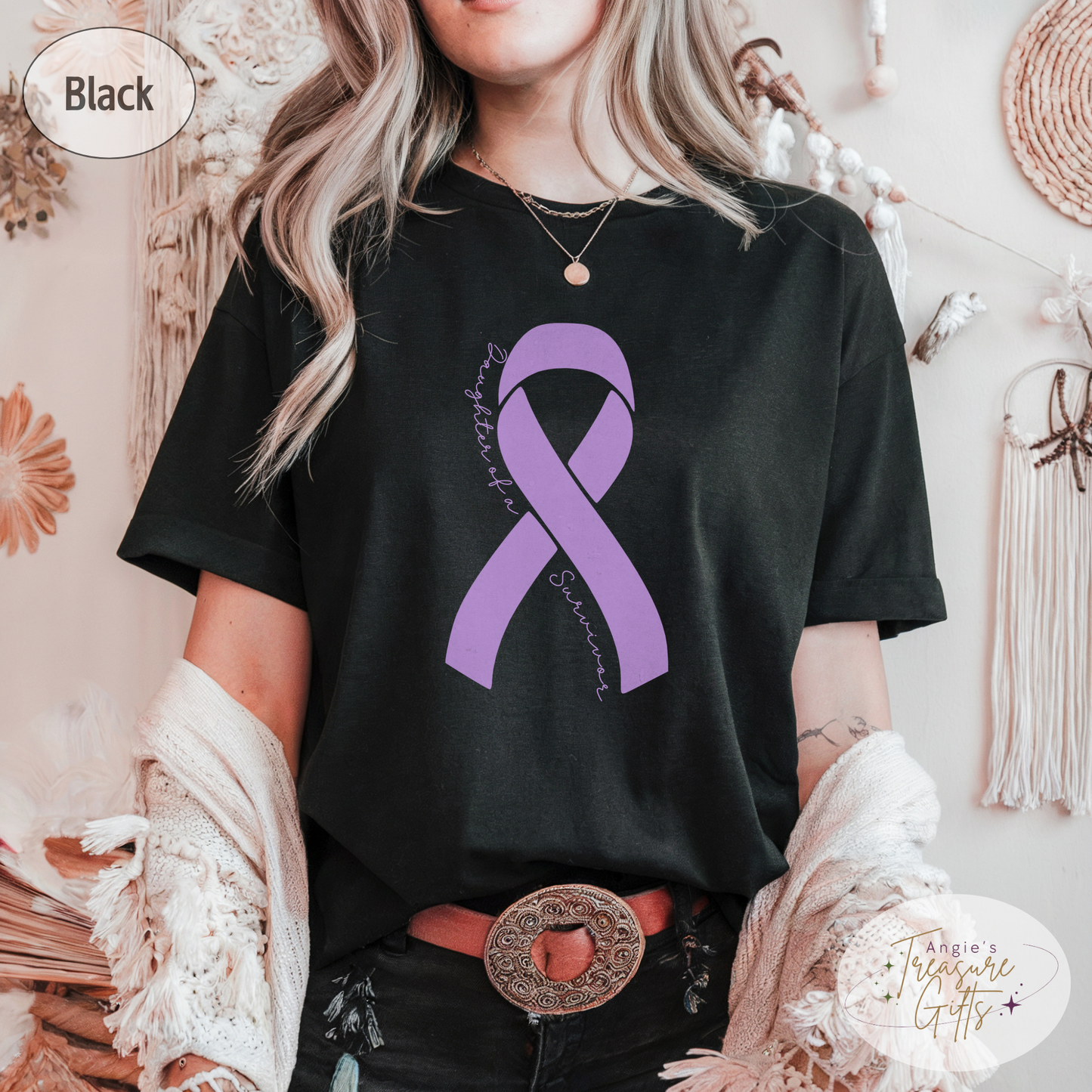 Personalized Pancreatic Cancer Awareness Shirt – Purple Ribbon Tee – Customizable Survivor, Warrior, Fighter Support – Bella Canvas 3001