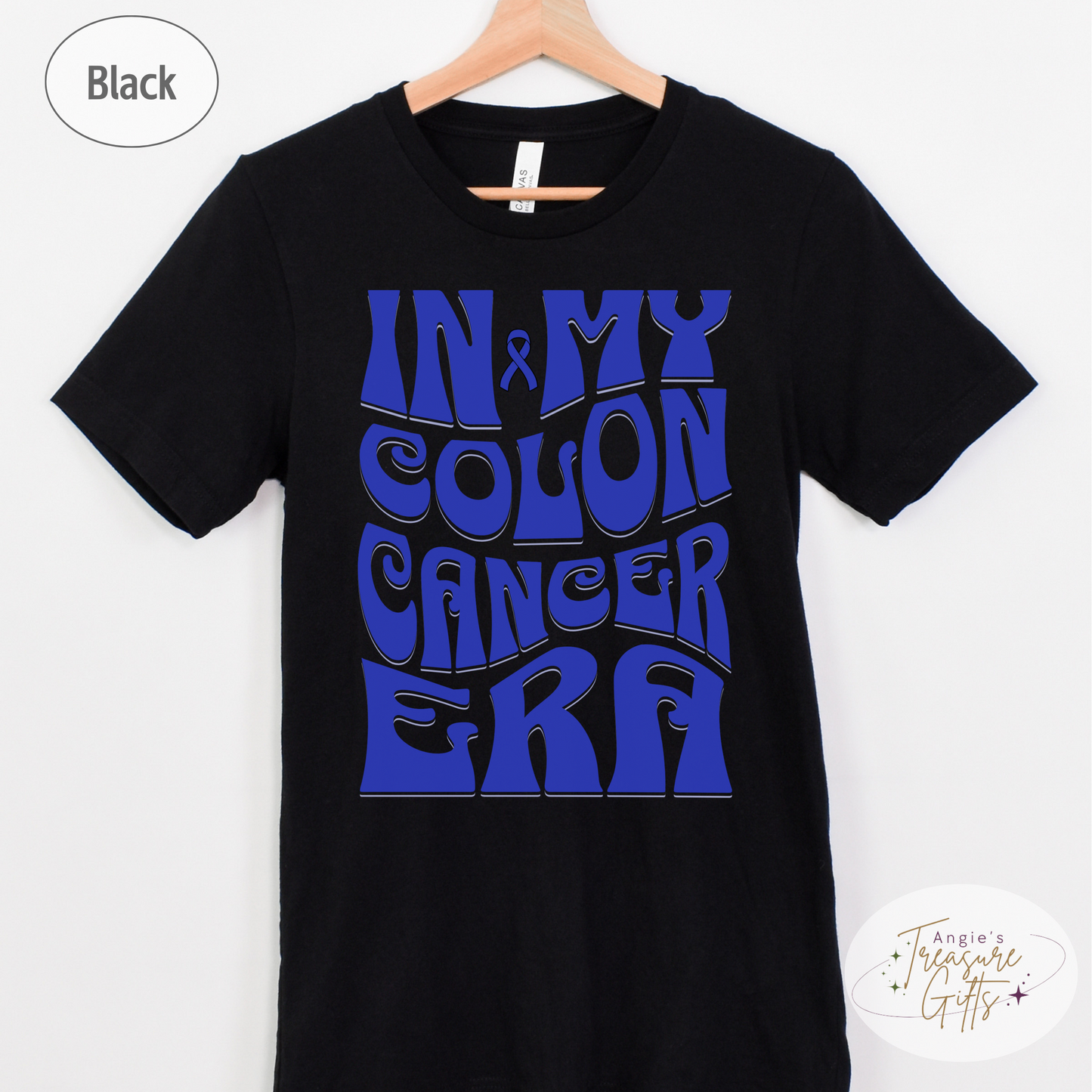 In My Colon Cancer Era Shirt – Dark Blue Awareness Ribbon – Bella Canvas 3001 Unisex Tee