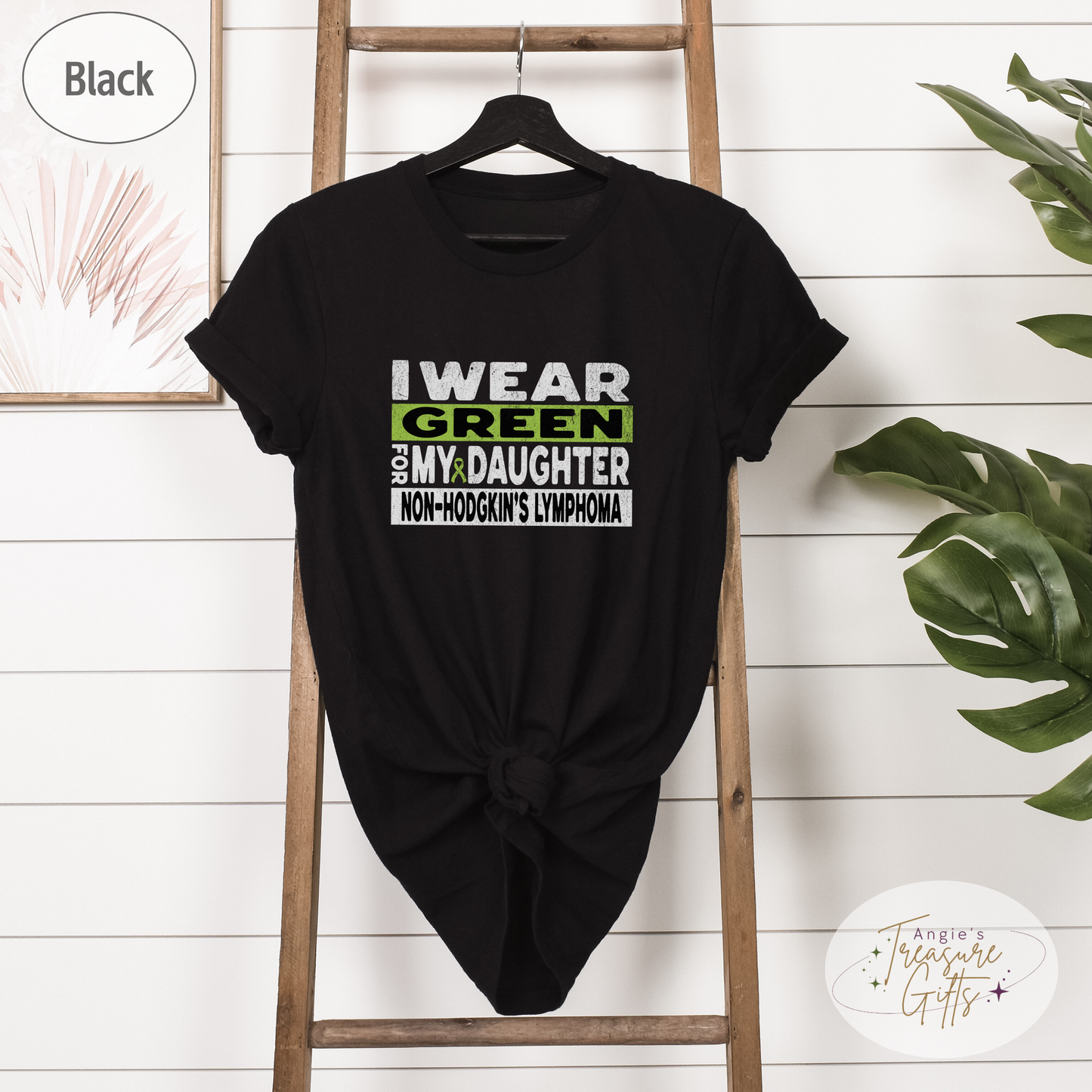 Non-Hodgkin's Lymphoma Awareness T-Shirt for Mom or Dad, I Wear Green For My Daughter Shirt, Cancer Support Squad Sweatshirt