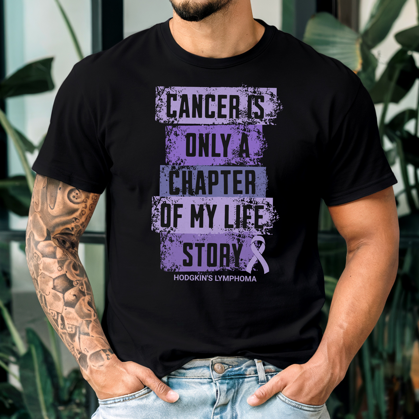 Hodgkin's Lymphoma Cancer T-Shirt – Purple Ribbon Survivor Tee – Unisex Cancer Awareness Shirt - Small to 6XL Plus Size - Support Squad