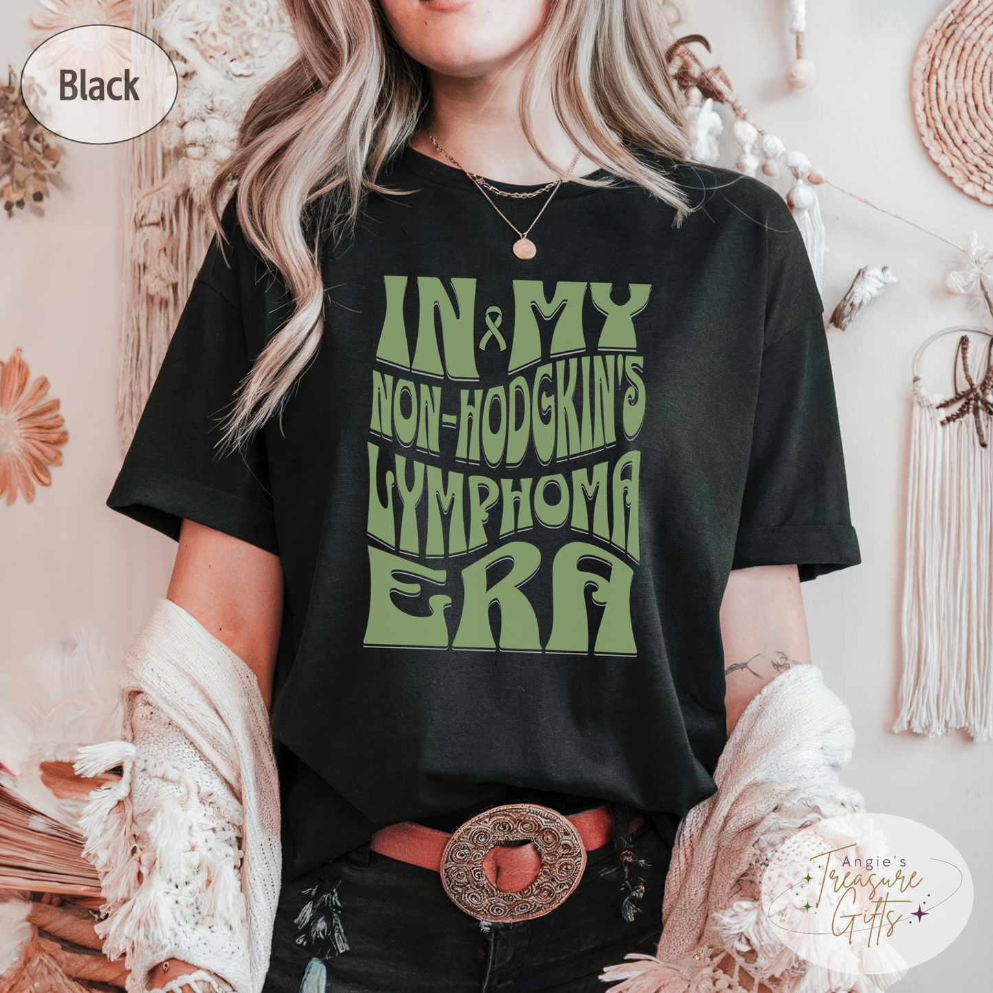 In My Non-Hodgkin’s Lymphoma Era Shirt – Lime Green Awareness Ribbon – Bella Canvas 3001 Unisex Tee – Cancer Support Gift