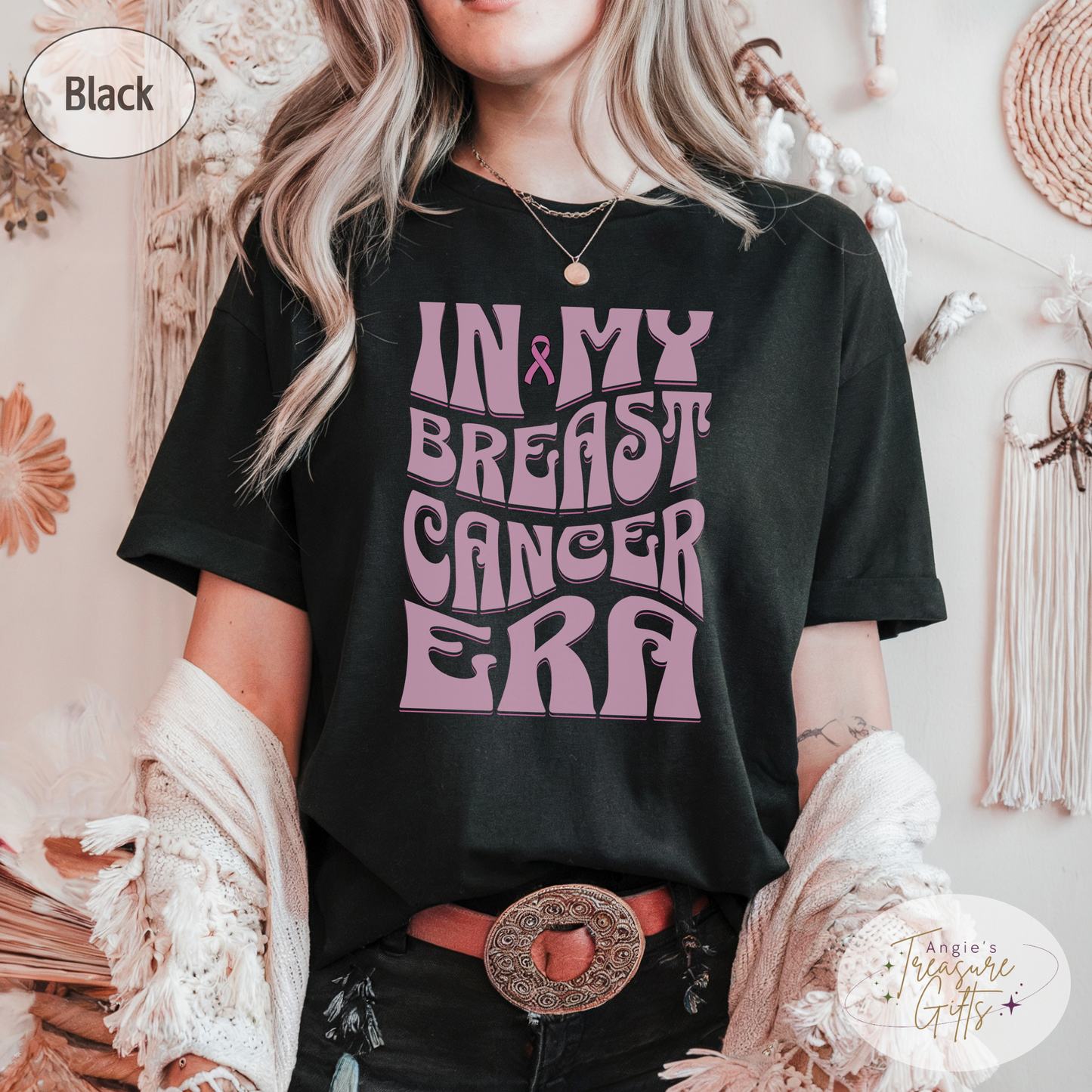 In My Breast Cancer Era Shirt – Pink Awareness Ribbon – Bella Canvas 3001 Unisex Tee – Cancer Support Gift