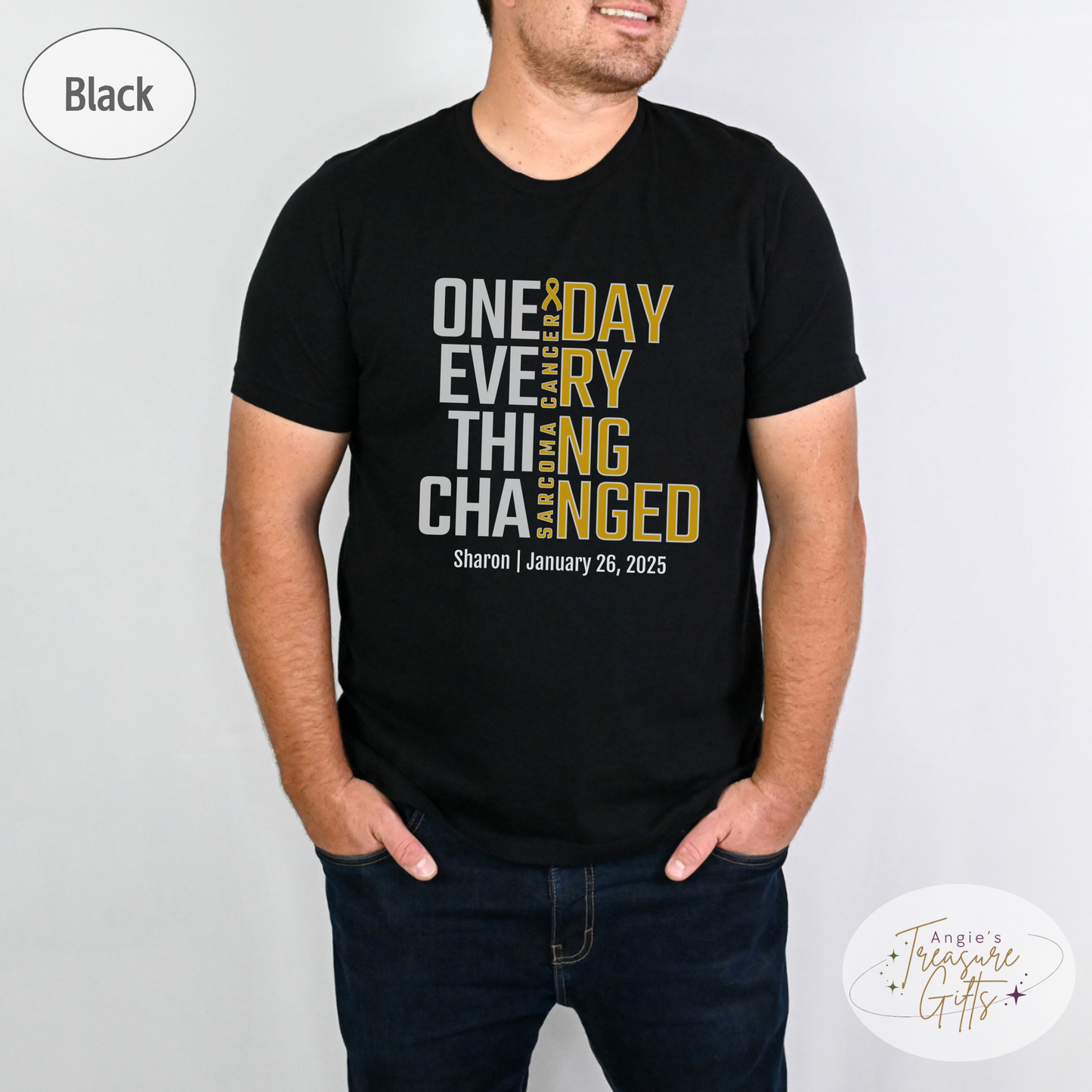 Personalized Sarcoma Awareness T-Shirt – One Day Everything Changed – Custom Survivor, Warrior, Memorial Gift