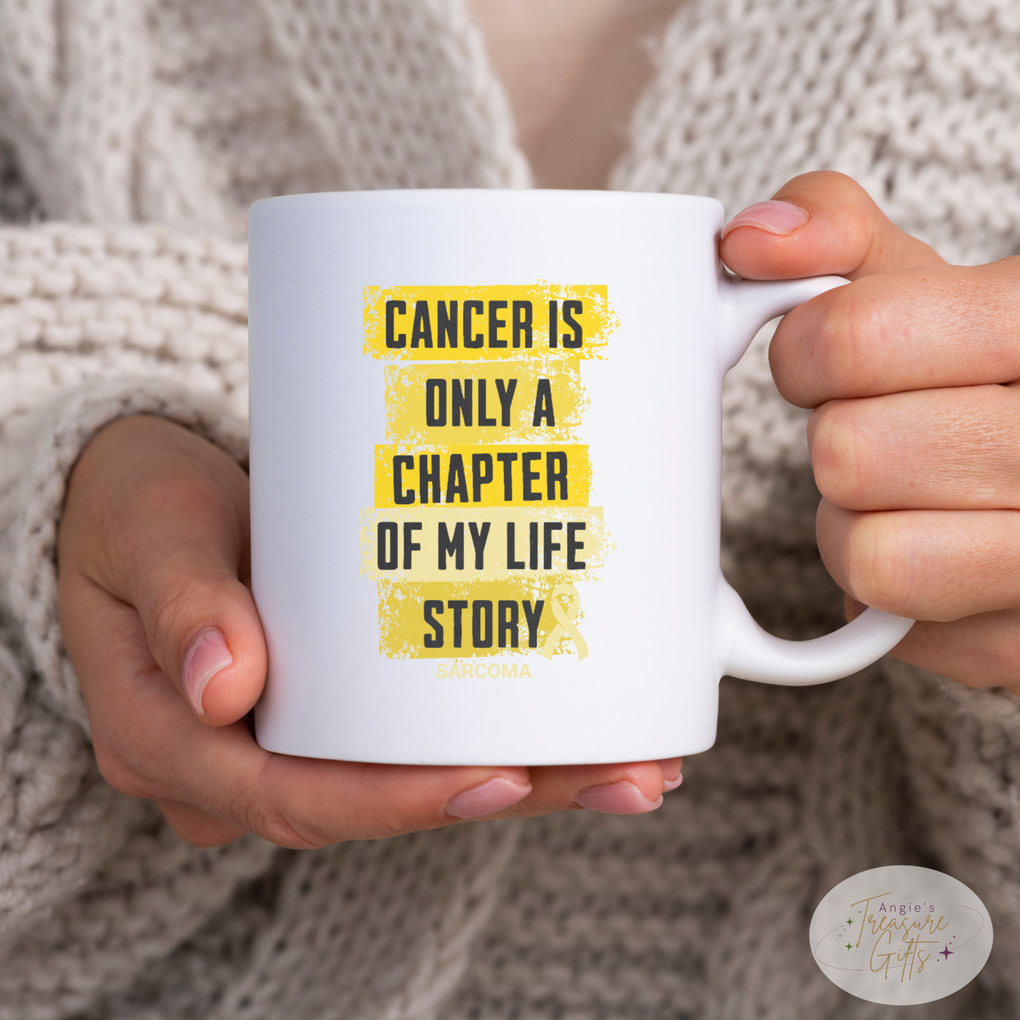 Sarcoma Cancer Survivor Gift, Bone Cancer Awareness Coffee Cup, Cancer Is Only a Chapter Gift for Mother's day or Father's Day
