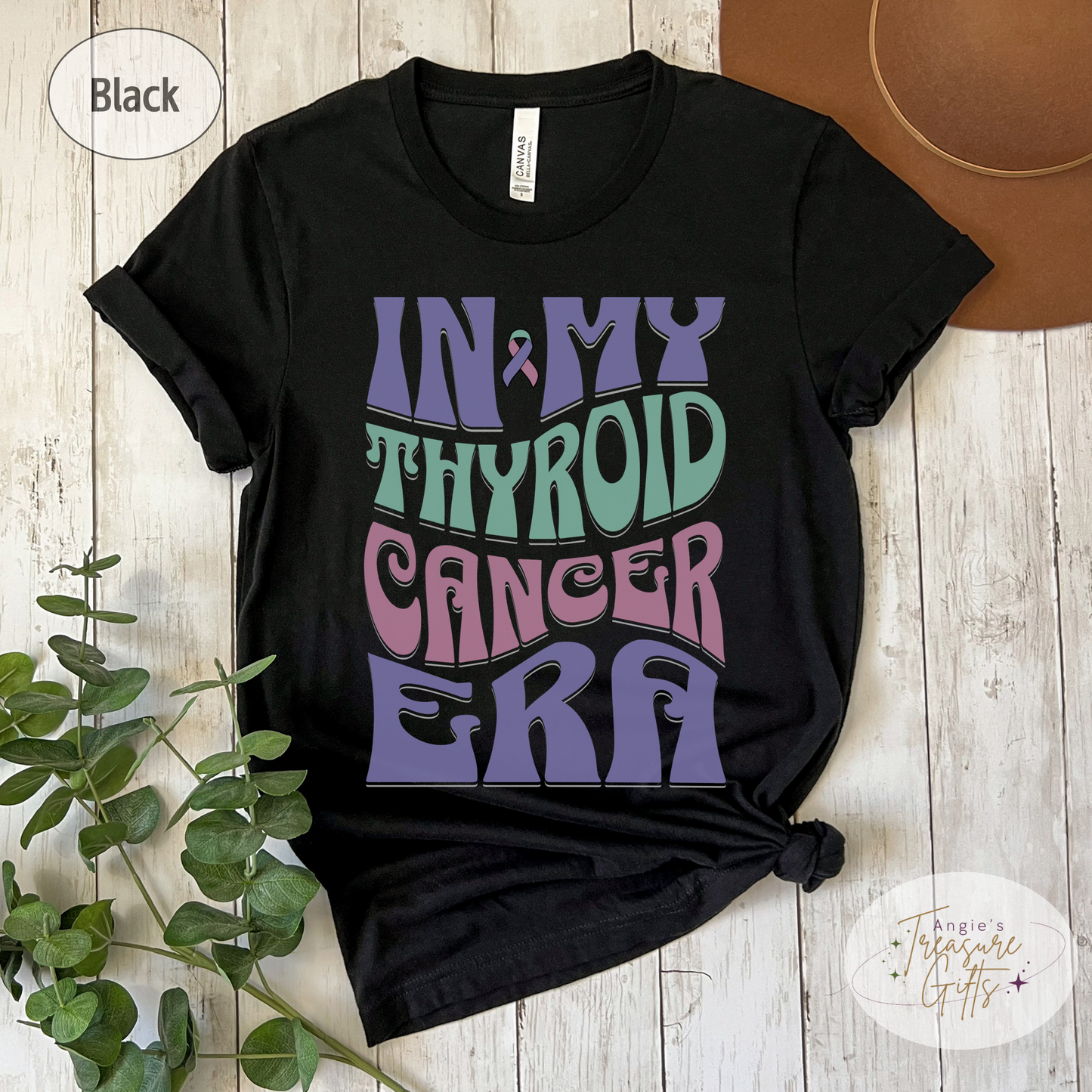 In My Thyroid Cancer Era Shirt – Teal, Pink & Blue Awareness Ribbon – Bella Canvas 3001 Unisex Tee – Cancer Support Gift