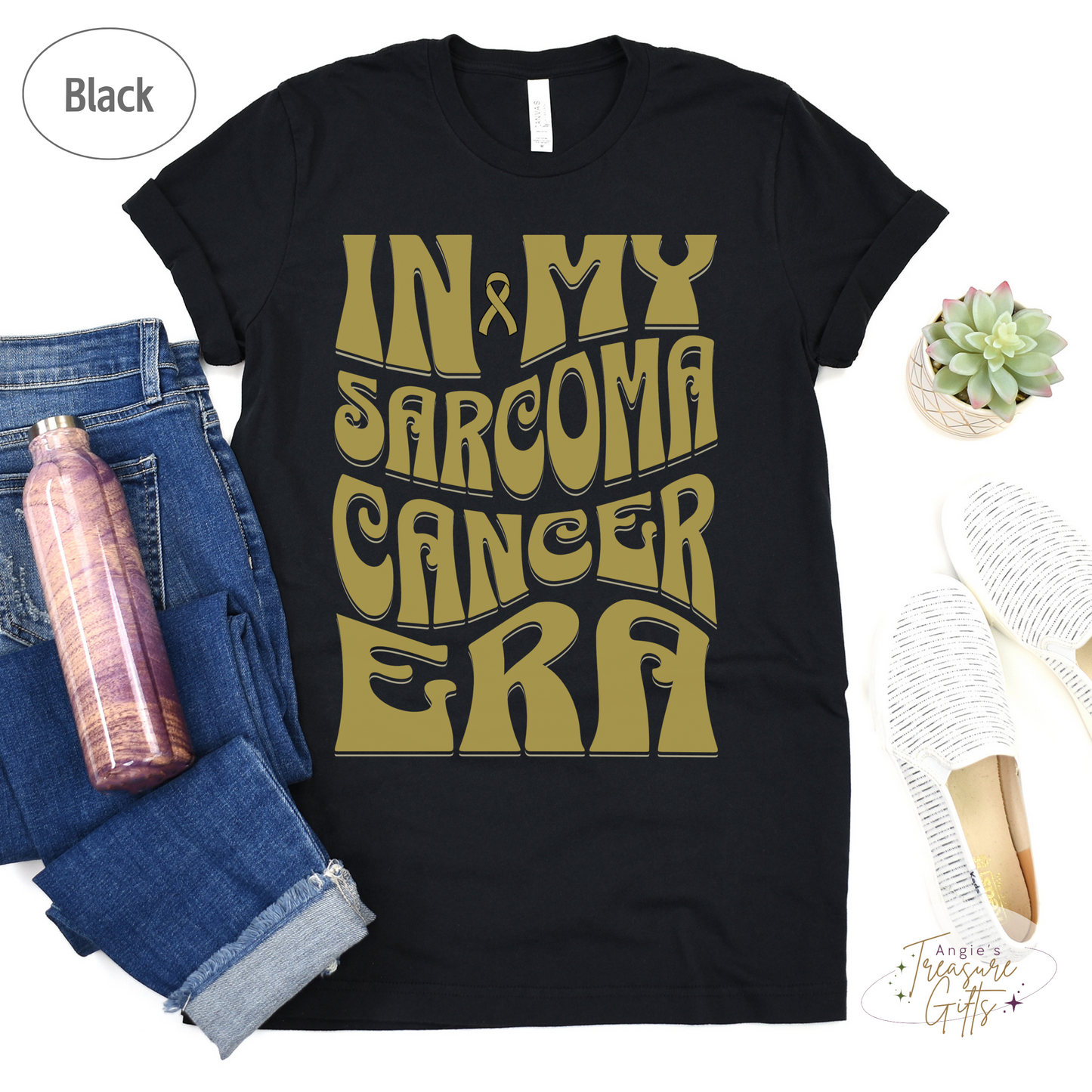 In My Sarcoma Era Shirt – Yellow Awareness Ribbon – Bella Canvas 3001 Unisex Tee – Cancer Support Gift