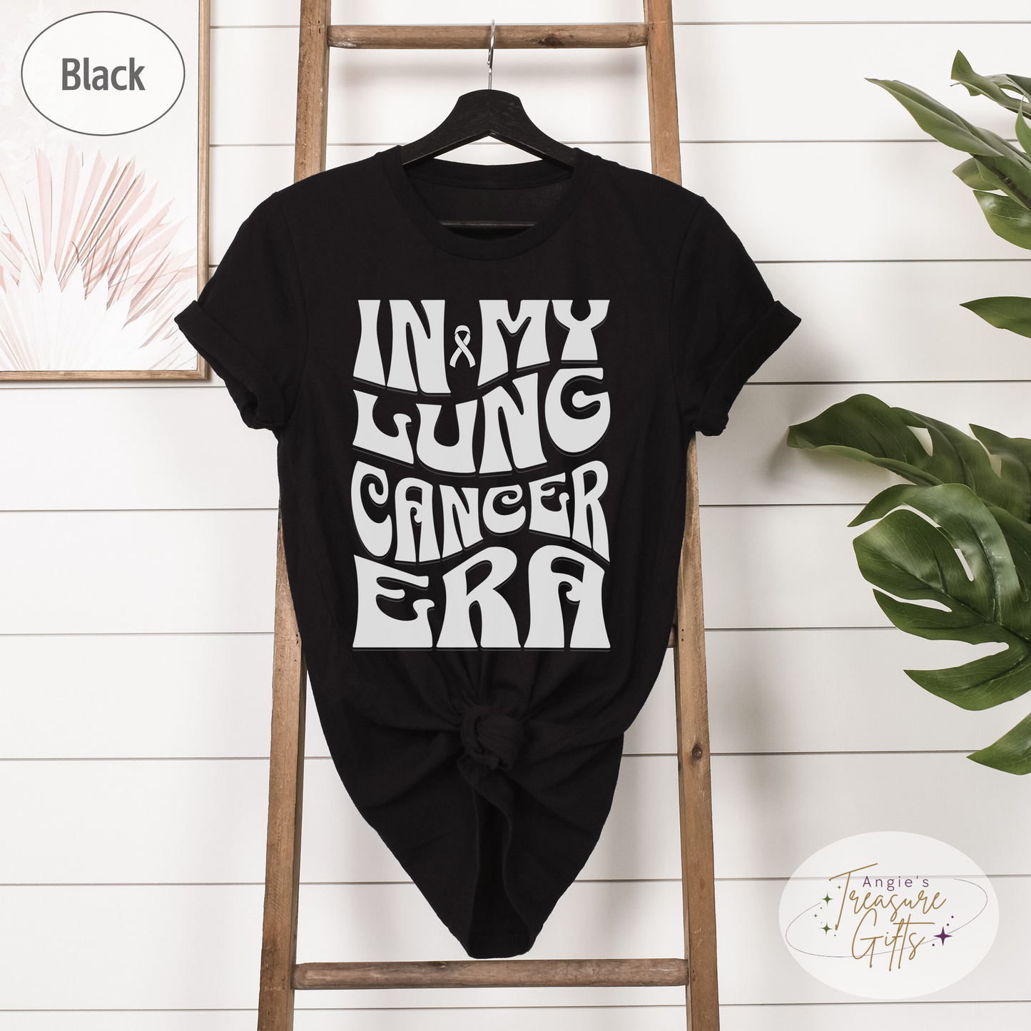 In My Lung Cancer Era Shirt – White Awareness Ribbon – Bella Canvas 3001 Unisex Tee – Cancer Support Gift