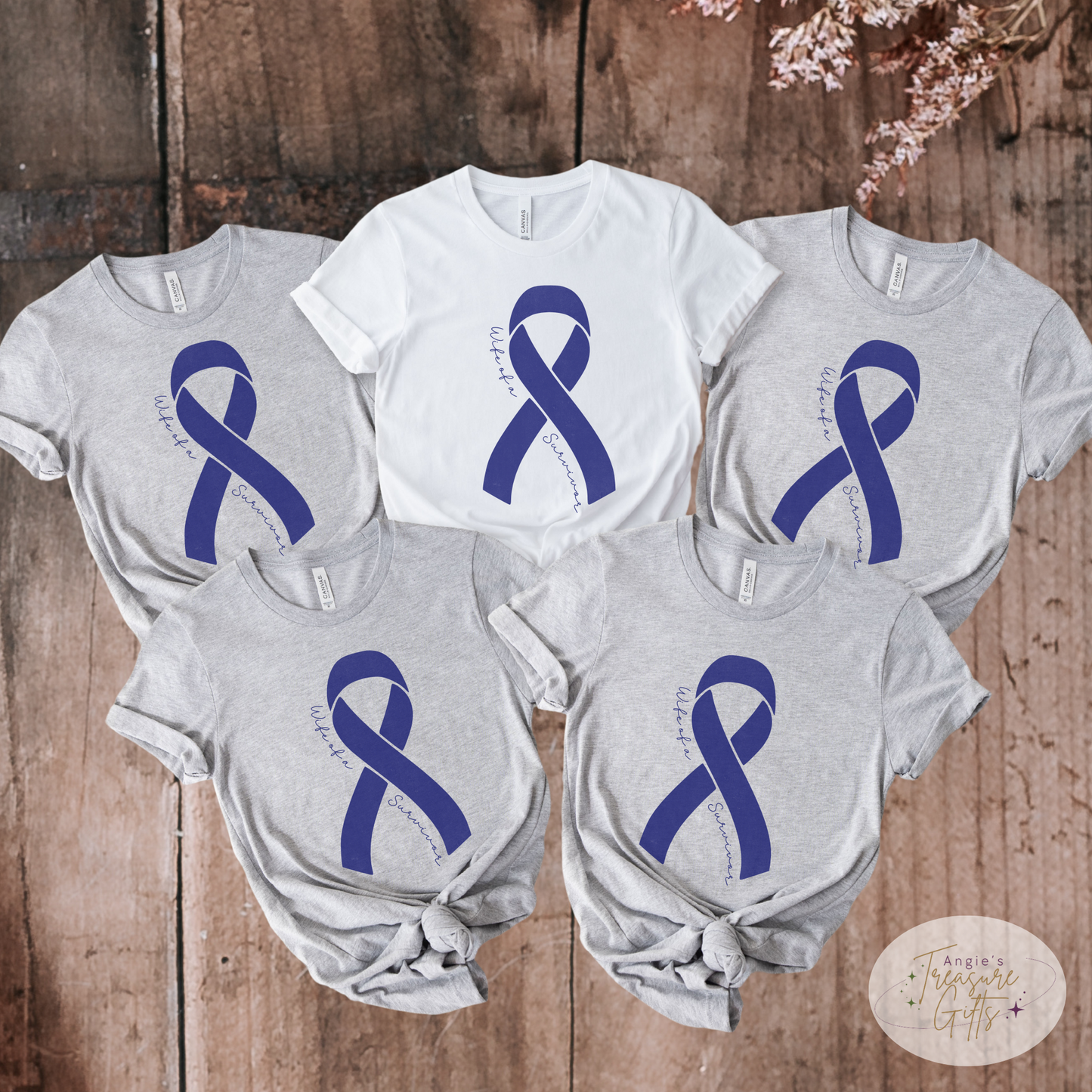 Personalized Colon Cancer Awareness Shirt – Dark Blue Ribbon Tee – Customizable Survivor, Warrior, Fighter Support – Bella Canvas 3001