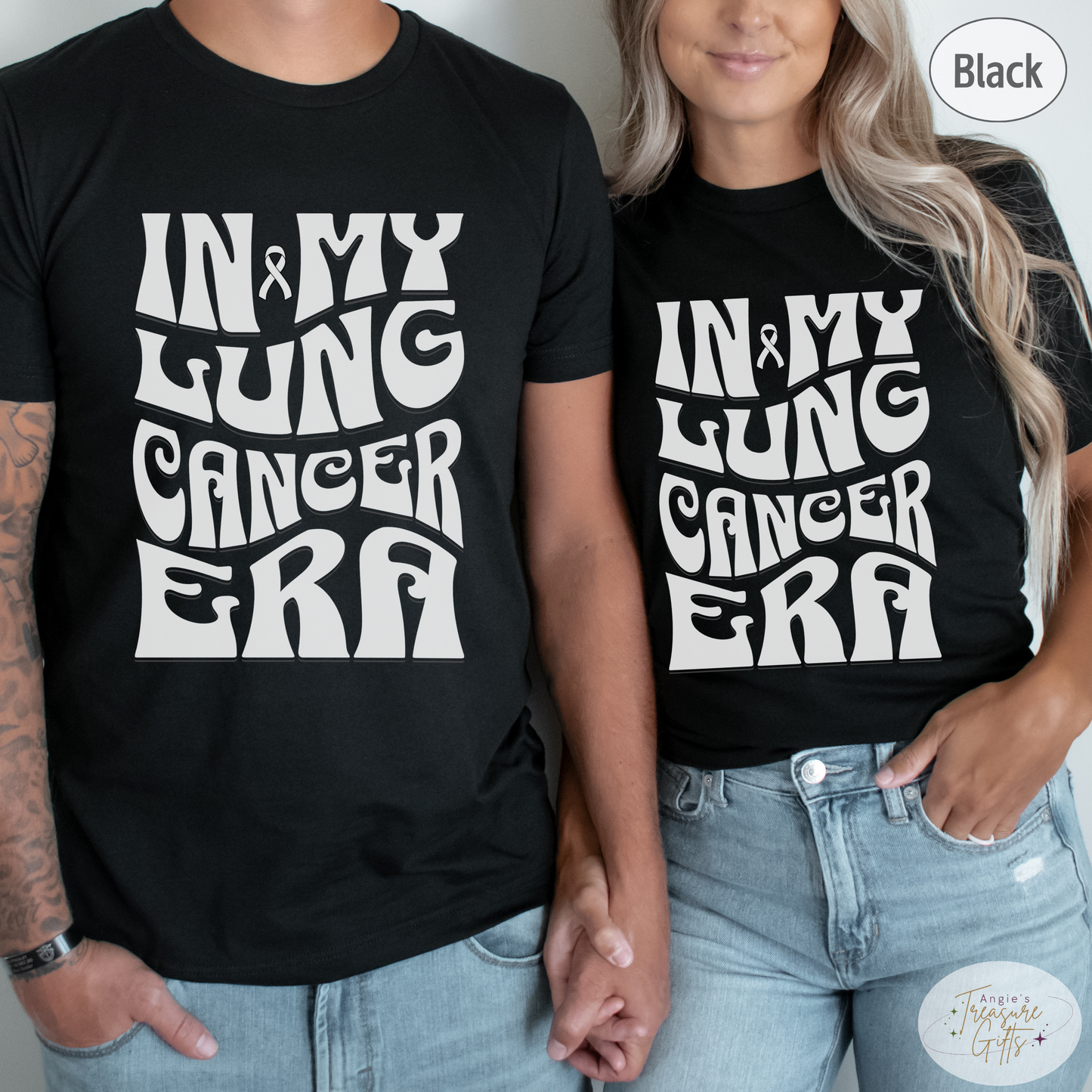 In My Lung Cancer Era Shirt – White Awareness Ribbon – Bella Canvas 3001 Unisex Tee – Cancer Support Gift