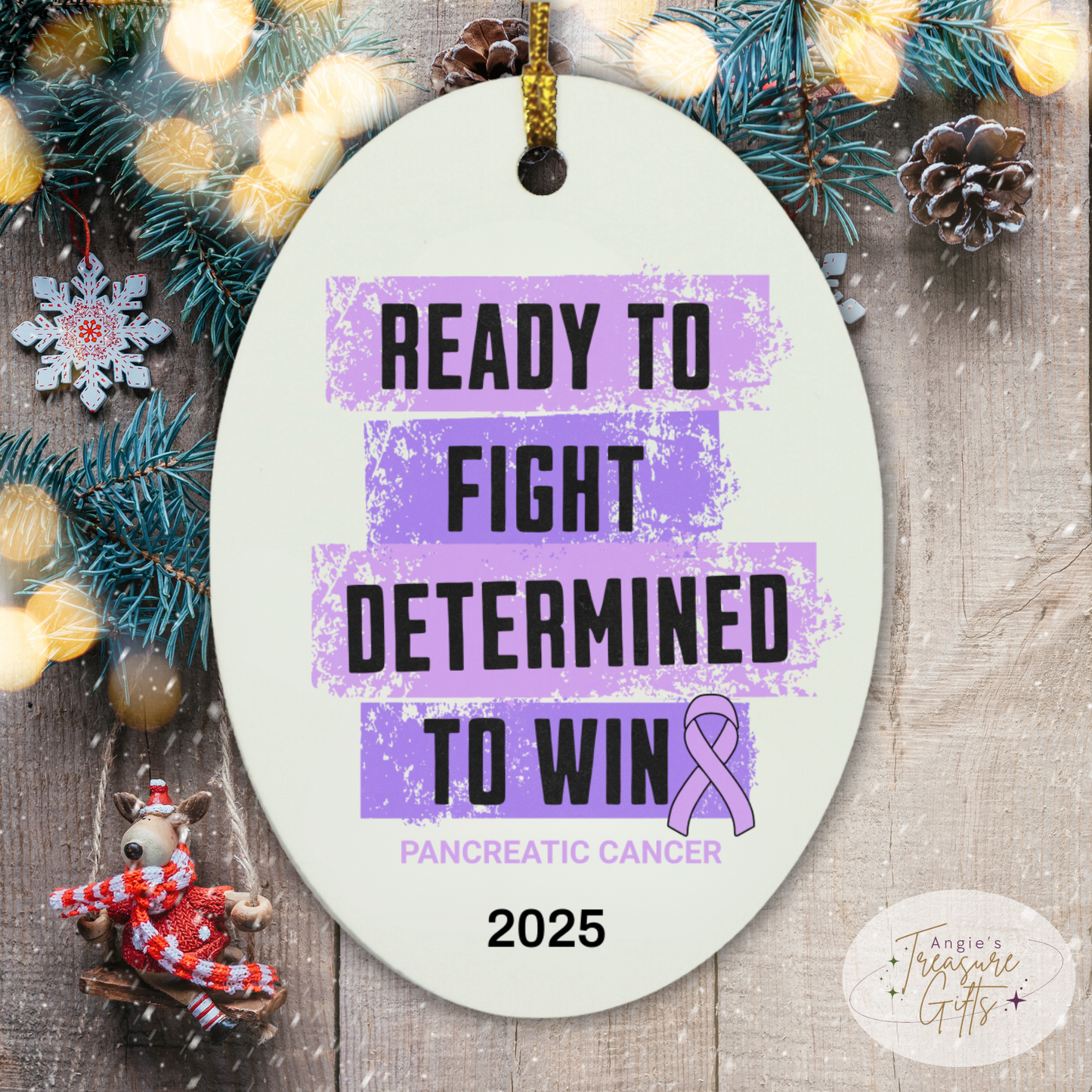 Personalized Pancreatic Cancer Awareness Ornaments – Purple Ribbon Keepsakes