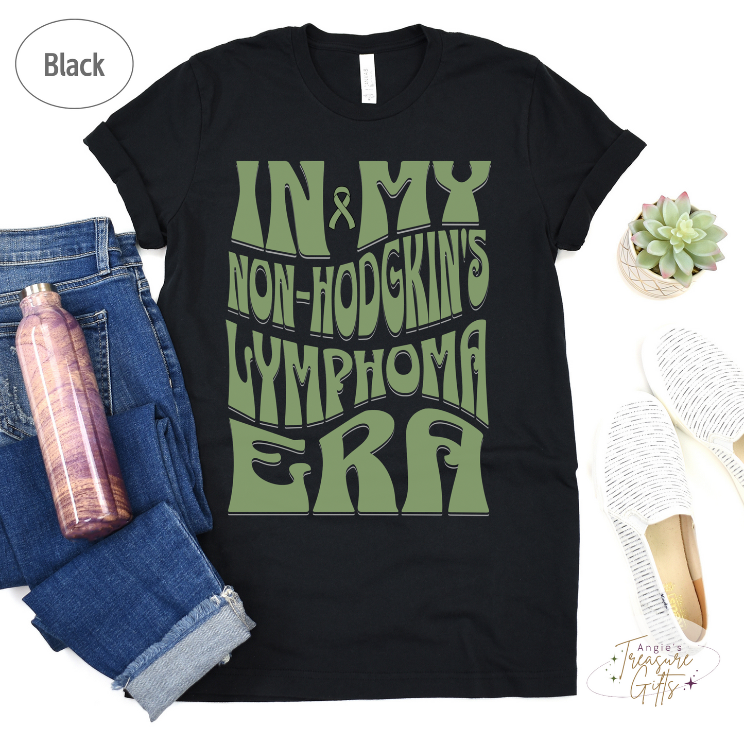 In My Non-Hodgkin’s Lymphoma Era Shirt – Lime Green Awareness Ribbon – Bella Canvas 3001 Unisex Tee – Cancer Support Gift