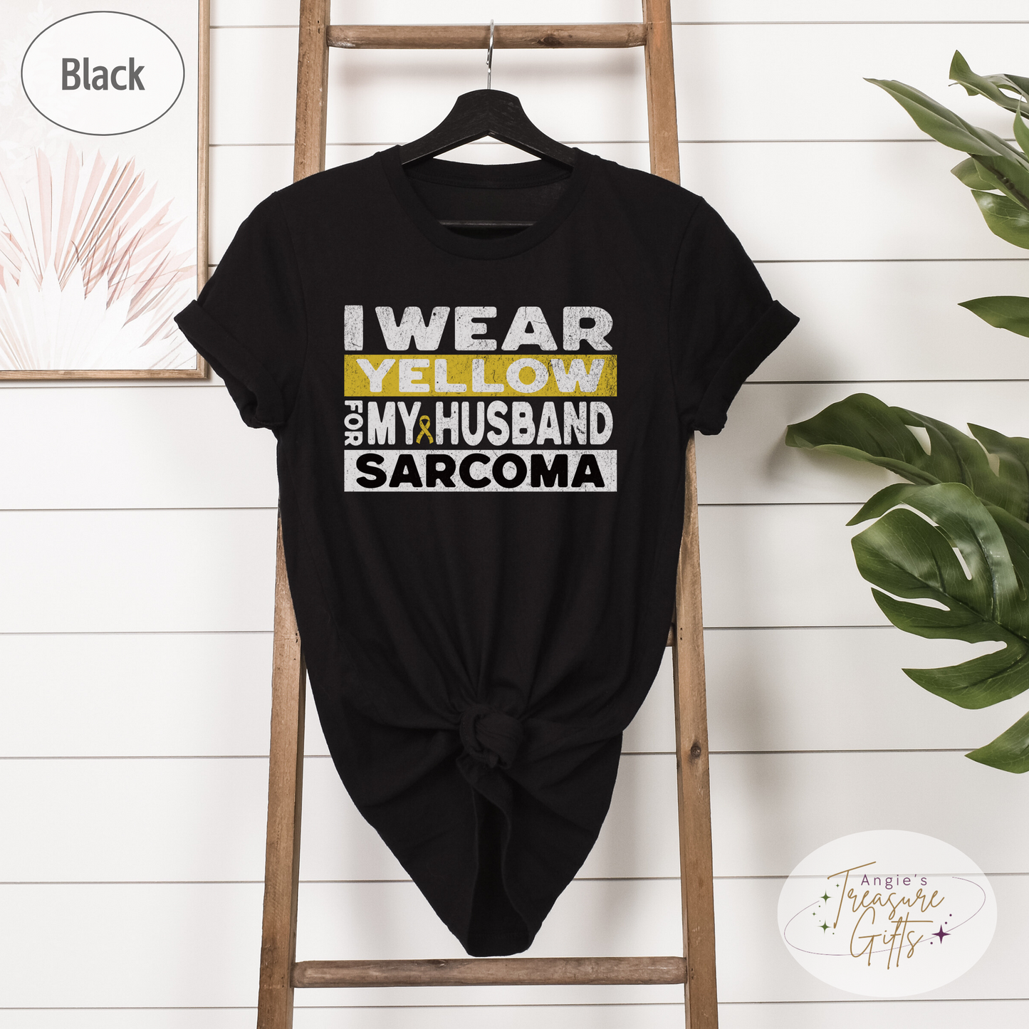 Sarcoma Cancer Awareness Shirt, I Wear Yellow for My Husband Tee, Sarcoma Cancer Awareness T-Shirt, Sarcoma Sweatshirt Support Gift