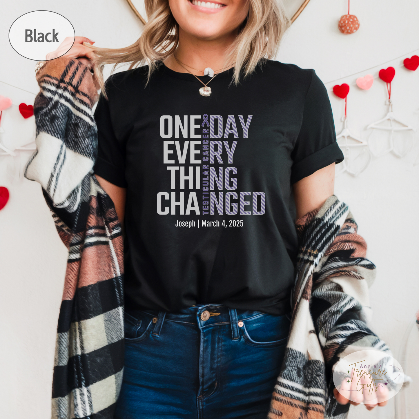 Personalized Testicular Cancer Awareness T-Shirt – One Day Everything Changed – Custom Survivor, Warrior, Memorial Gift
