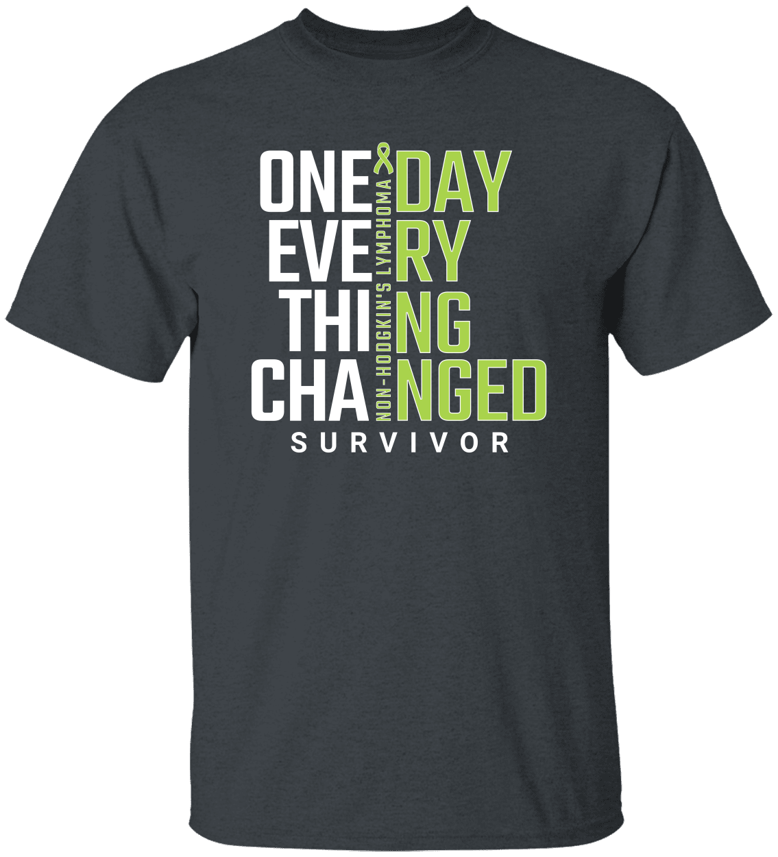 Non-Hodgkin's Lymphoma Cancer Tshirt, Cancer Survivor Shirt, Green Awareness Ribbon, T-Cell Lymphoma T-shirt, Support Squad Tee