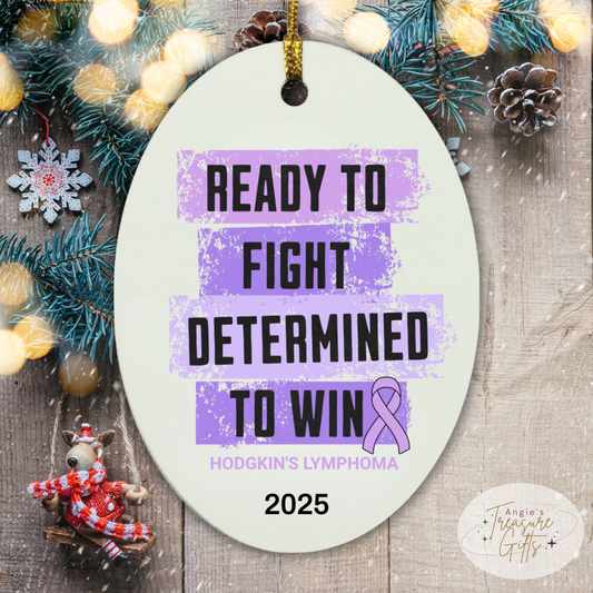 Personalized Hodgkin’s Lymphoma Awareness Ornaments – Purple Ribbon Keepsakes