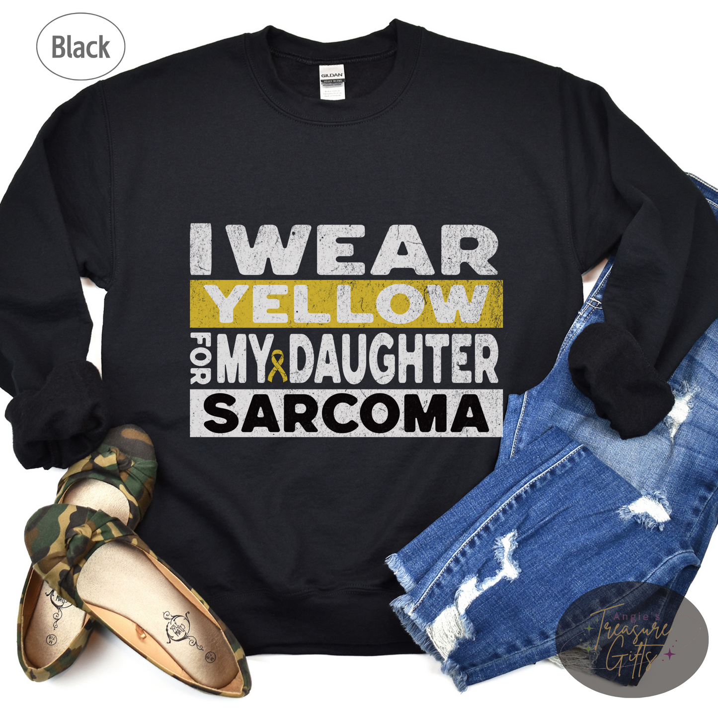 Sarcoma Awareness Shirt, I Wear Yellow for My Daughter Tee, Sarcoma Cancer Awareness T-Shirt, Sarcoma Sweatshirt Support Gift
