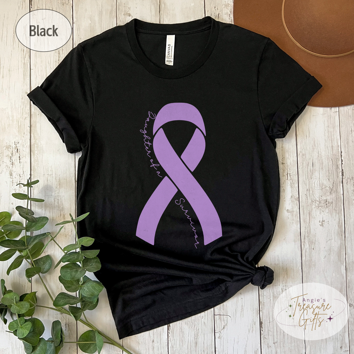 Personalized Pancreatic Cancer Awareness Shirt – Purple Ribbon Tee – Customizable Survivor, Warrior, Fighter Support – Bella Canvas 3001
