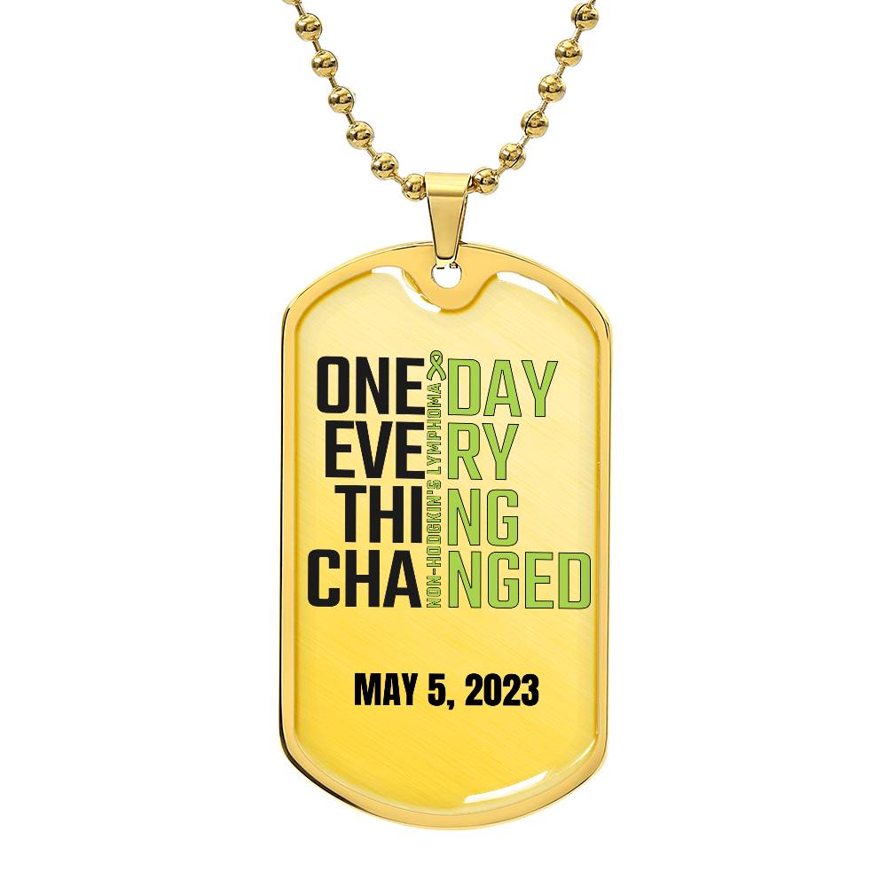 Custom Non-Hodgkin's Lymphoma Necklace, I Beat Non-Hodgkin's Lymphoma Gift, Cancer Survivor Customized Jewelry, Green Ribbon