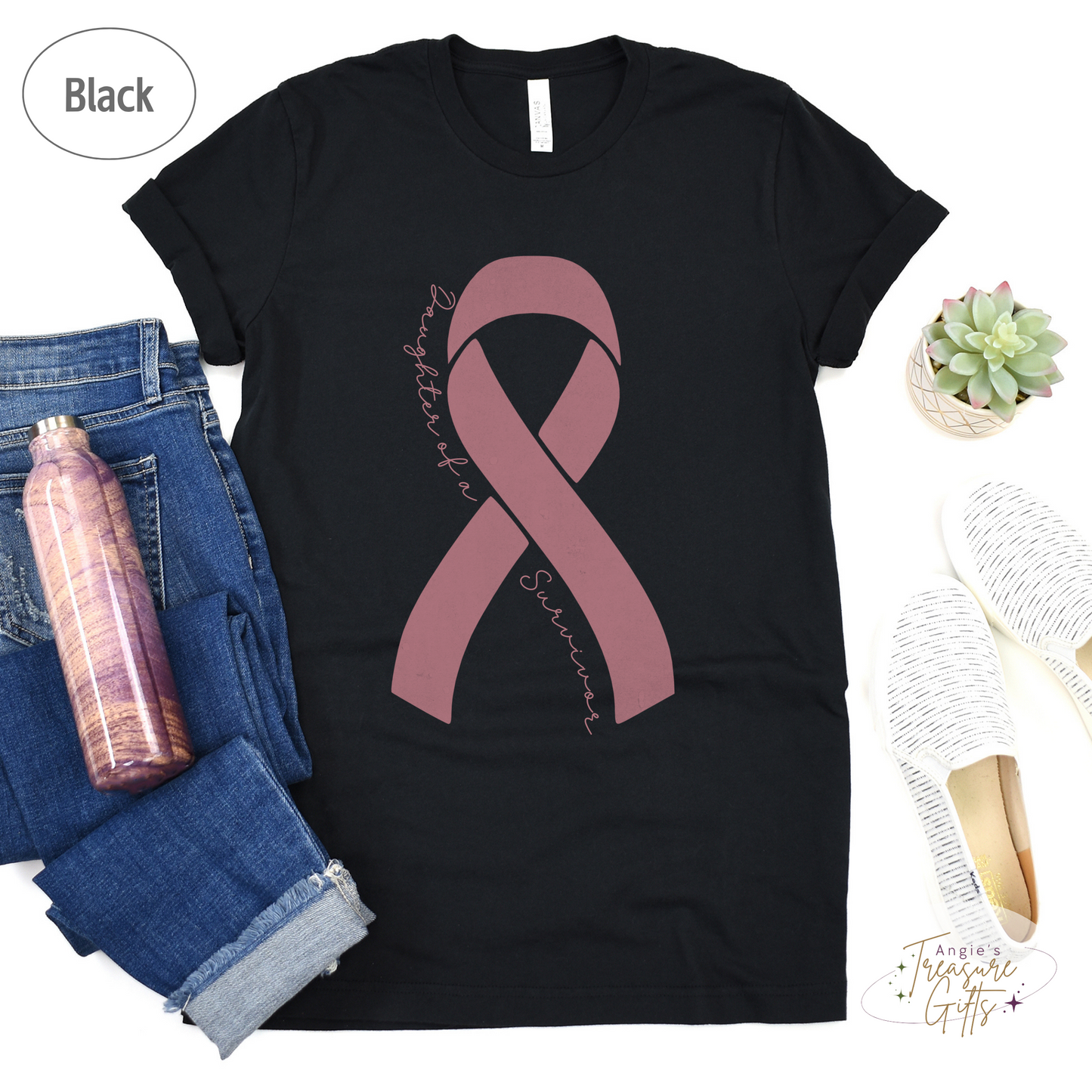 Personalized Breast Cancer Awareness Shirt – Pink Ribbon Tee – Customizable Survivor, Warrior, Fighter Support – Bella Canvas 3001