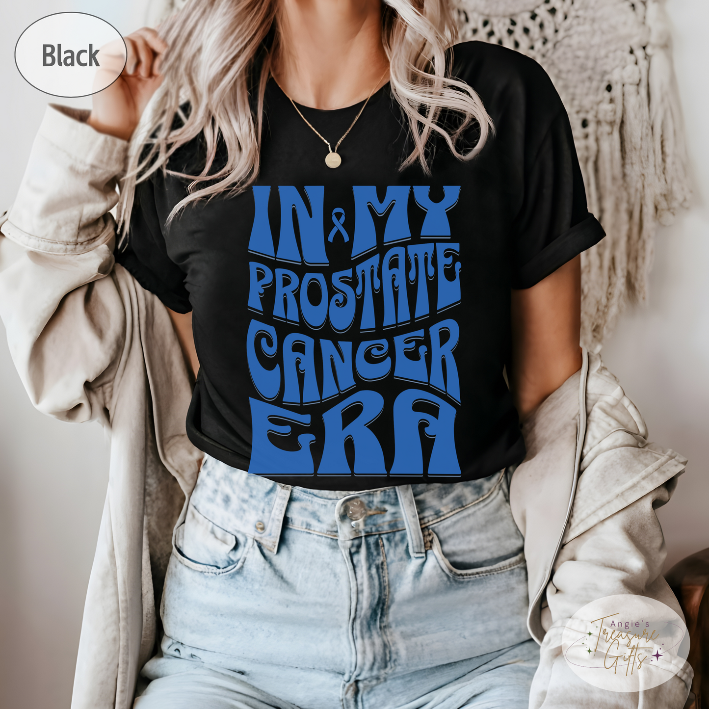 In My Prostate Cancer Era Shirt – Light Blue Awareness Ribbon – Bella Canvas 3001 Unisex Tee – Cancer Support Gift