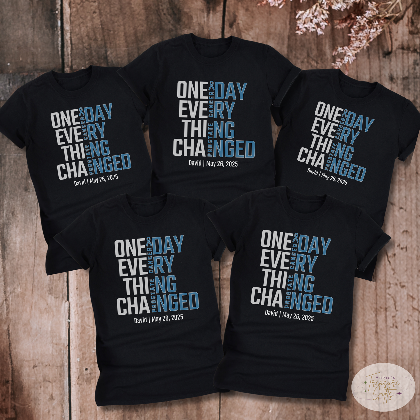 Personalized Prostate Cancer Awareness T-Shirt – One Day Everything Changed – Custom Survivor, Warrior, Memorial Gift