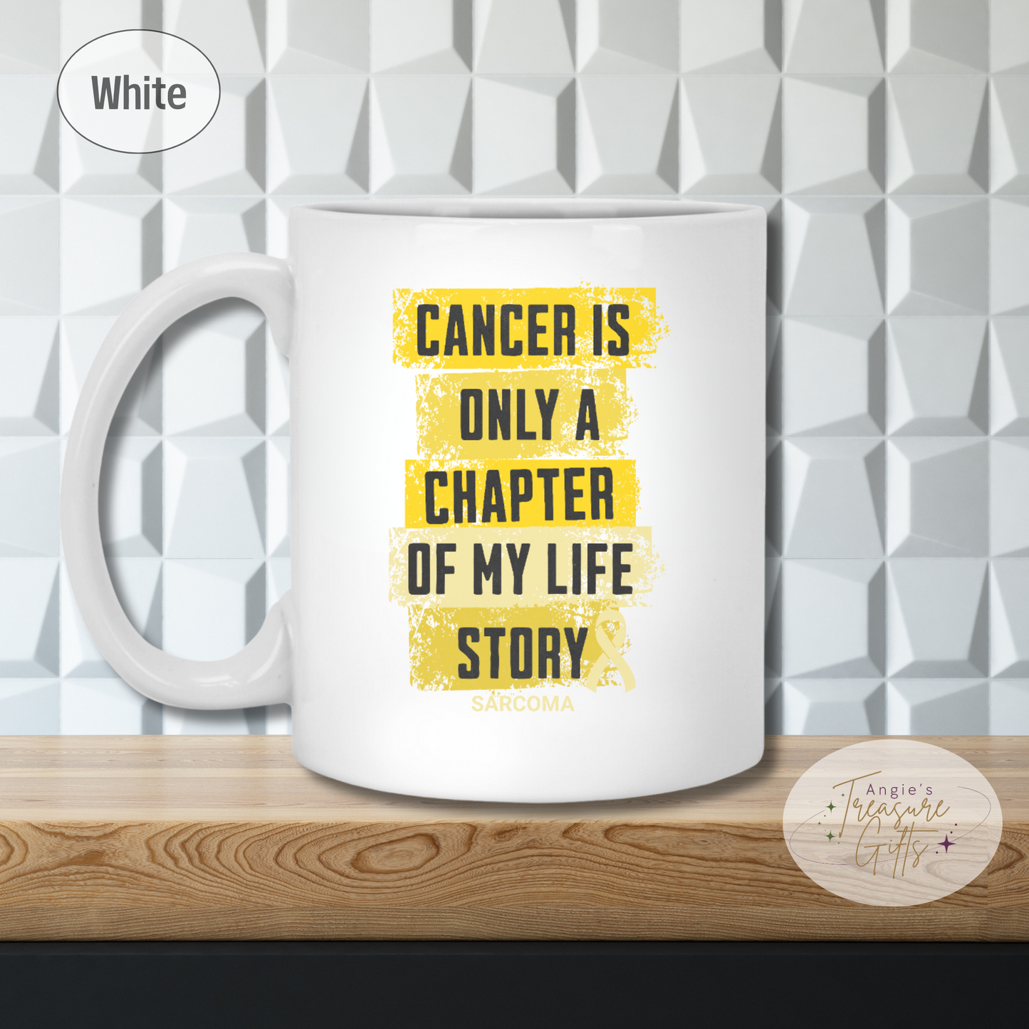 Sarcoma Cancer Survivor Gift, Bone Cancer Awareness Coffee Cup, Cancer Is Only a Chapter Gift for Mother's day or Father's Day