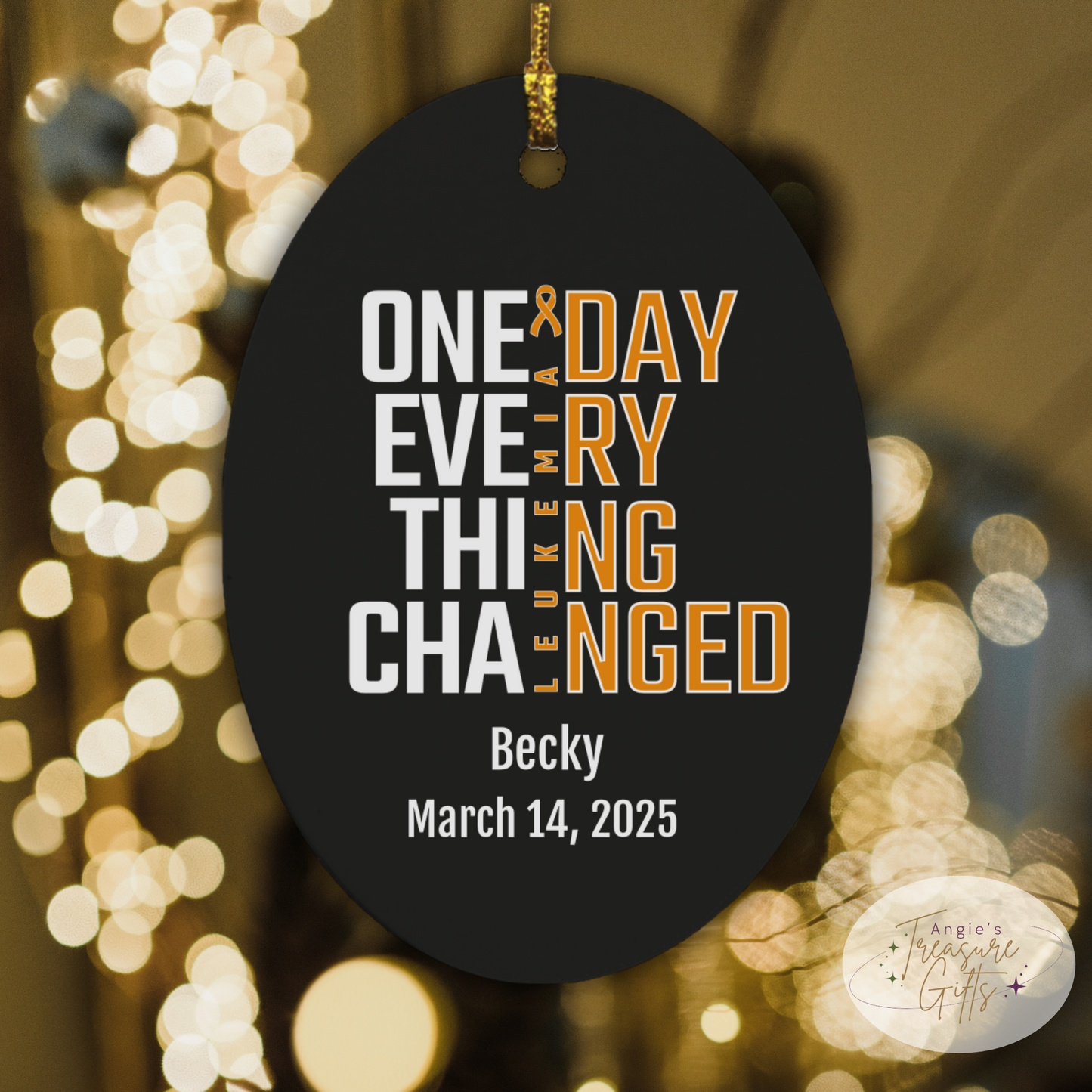 One Day Everything Changed Leukemia Awareness Ornament – Personalized Survivor Gift