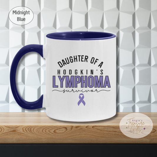 Personalized Hodgkin’s Lymphoma Awareness Mug – Support Squad Coffee Cup – Purple Ribbon