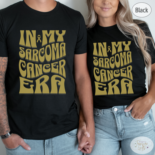 In My Sarcoma Era Shirt – Yellow Awareness Ribbon – Bella Canvas 3001 Unisex Tee – Cancer Support Gift
