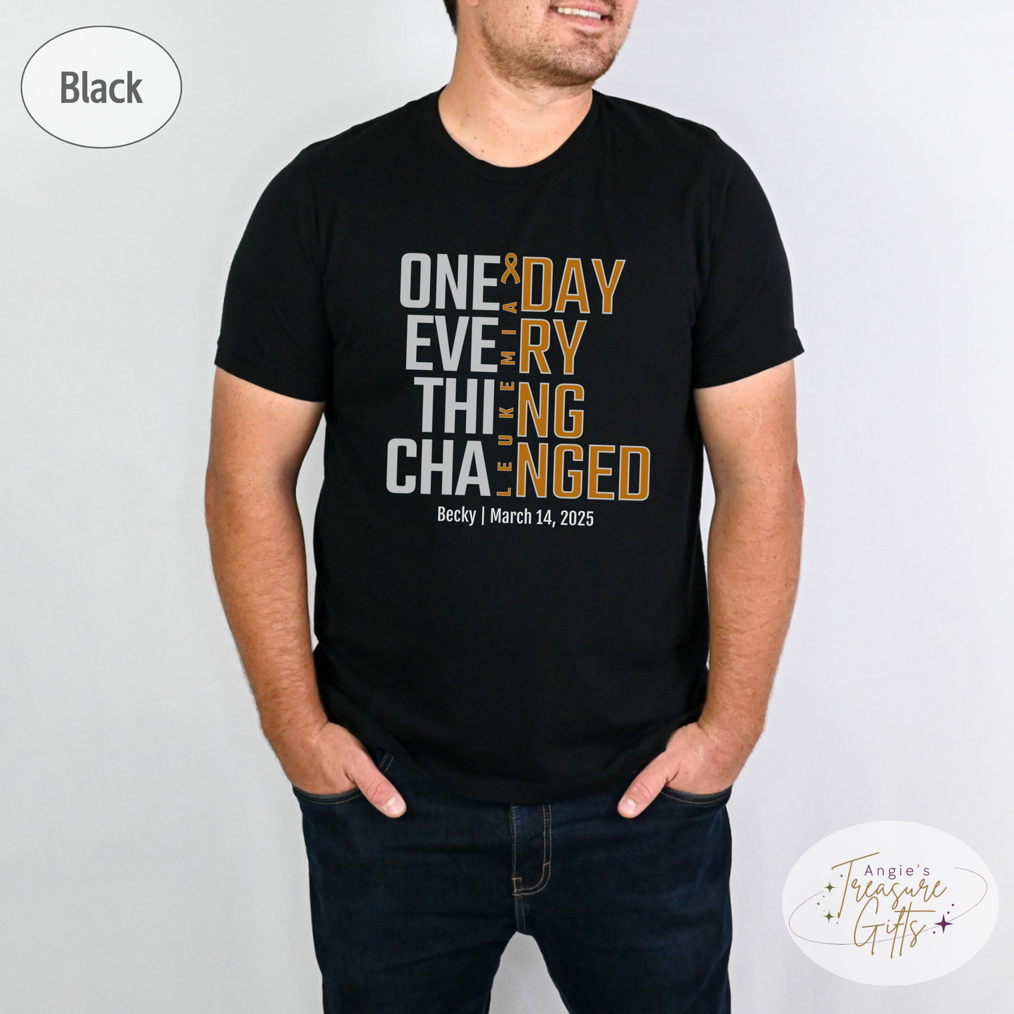 Personalized Leukemia Awareness T-Shirt – One Day Everything Changed – Custom Survivor, Warrior, Memorial Gift